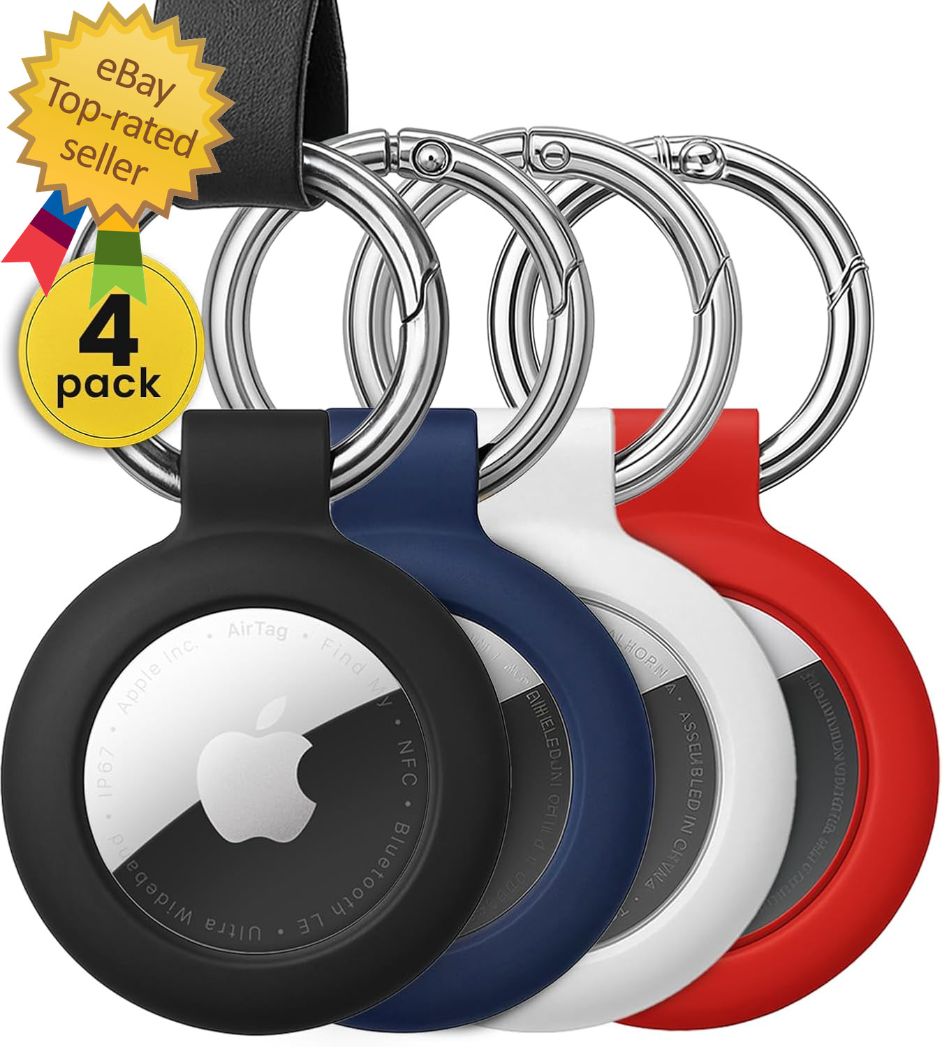 Airtag Keychain Holder – 4 Pack Airtag Holder Keychain, Secure Apple Airtag Case