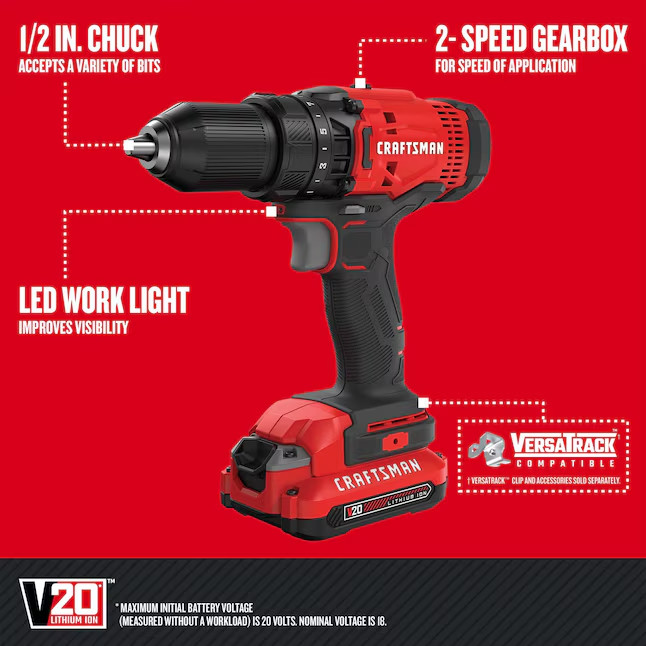 CRAFTSMAN 20V MAX 8-Tool Power Tool Combo Kit with Soft Case (Battery + Charger)
