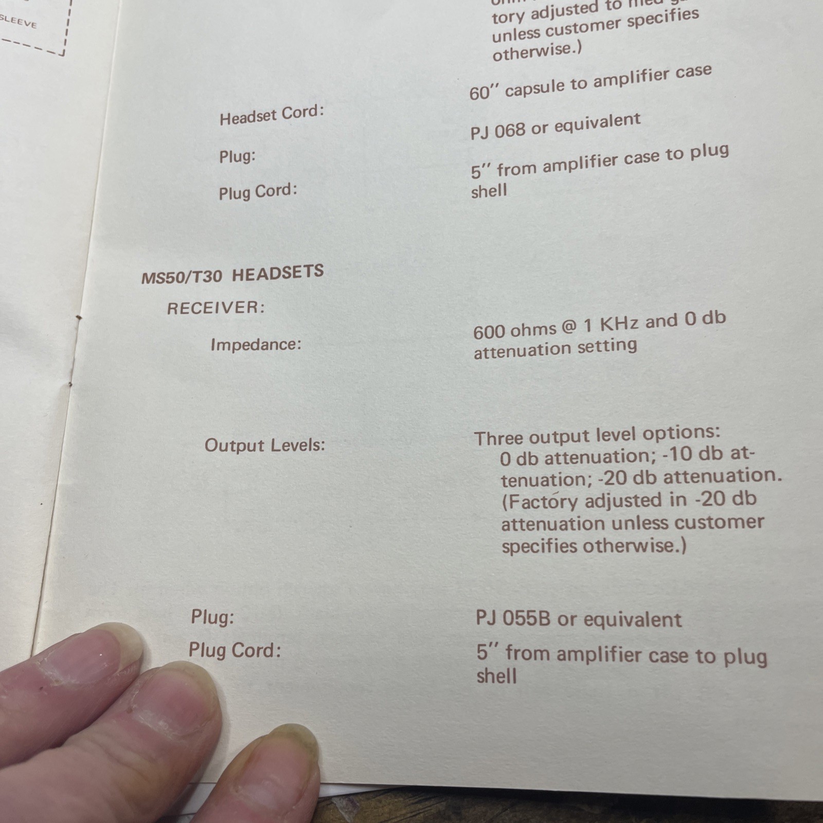 1971 Plantronics Install & Operation Manual MS40/T30-1 & MS50/T30-3 Microphones