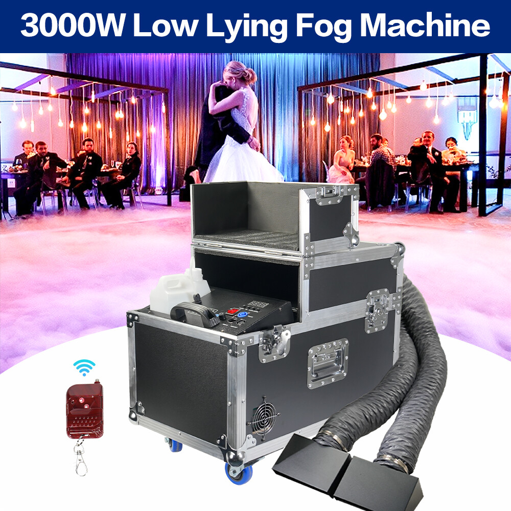 2 Head 3000W Low Lying Fog Machine Smoke machine Sinking Smoke Remote Control
