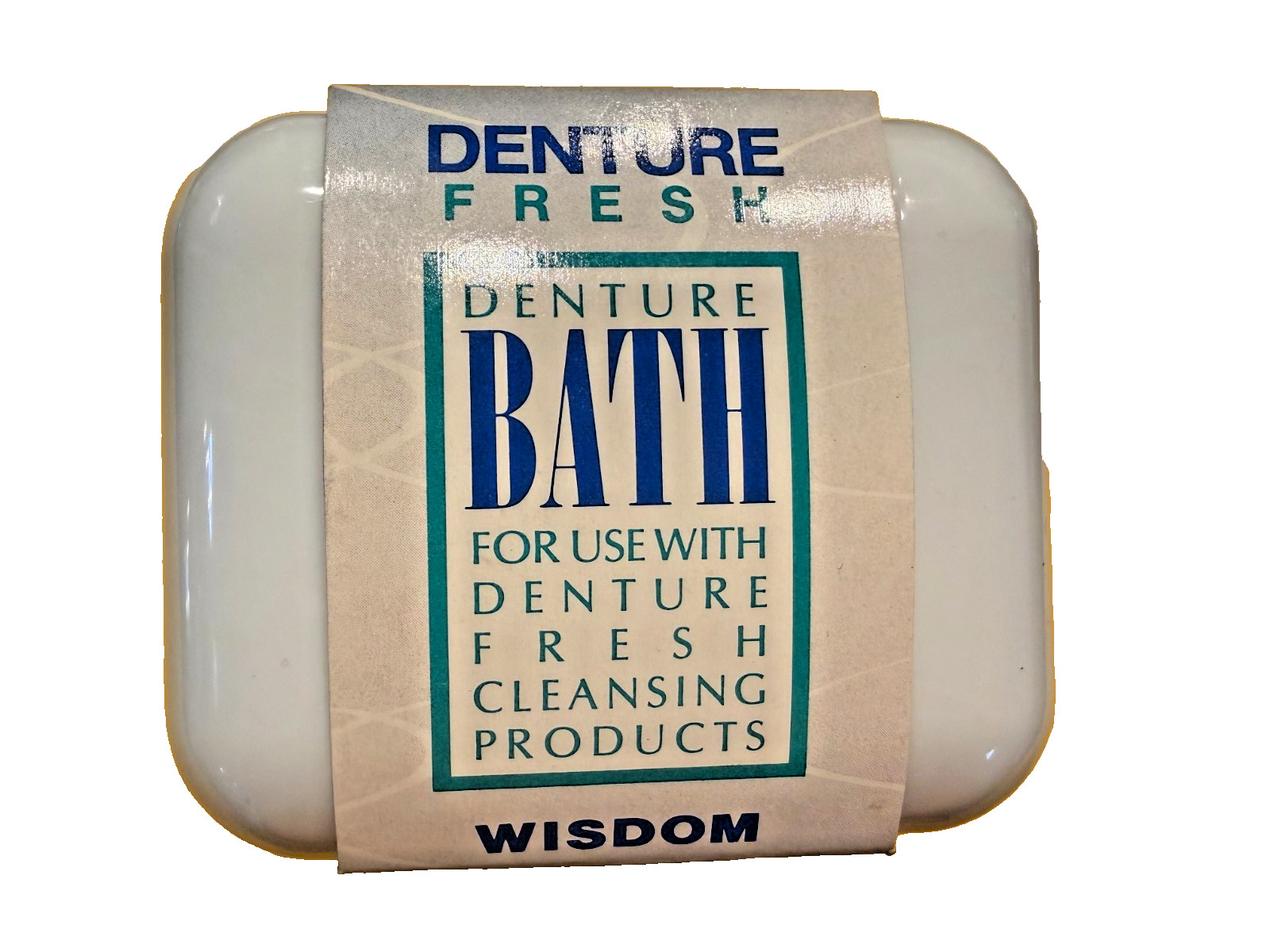 WISDOM DENTURE BOX Made in England with rinsing basket
