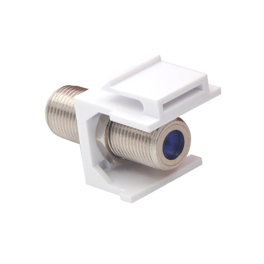 5-PACK - Keystone Jack Insert/Coupler Type: Coax F-Type 2.4Ghz HIGH SPEED White