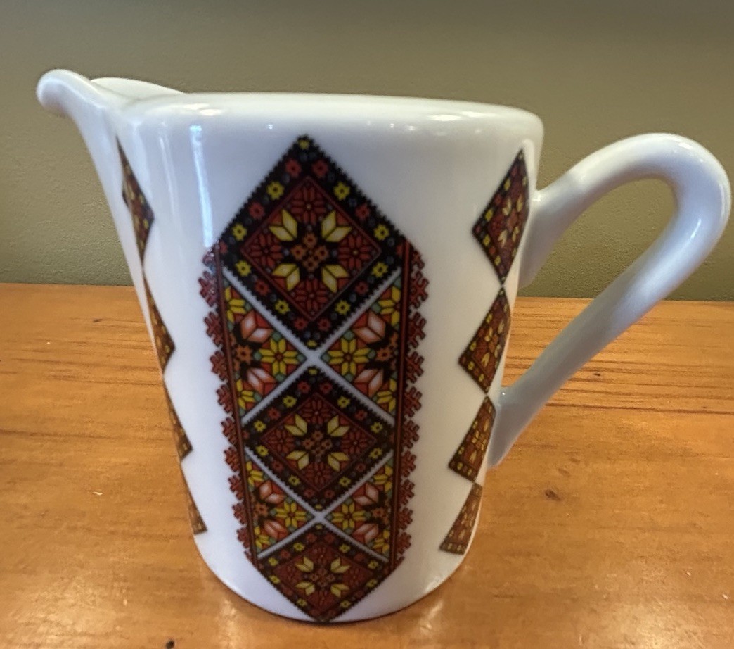 A Touch Of Ukraine By JW Creamer Pitcher 3.75”H