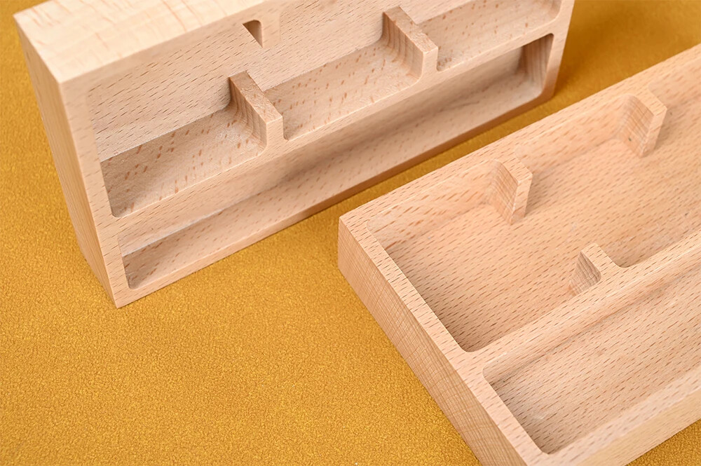 Solid Wood Base for Panel Liner Paint / Markers Storage Box Desktop Organizer