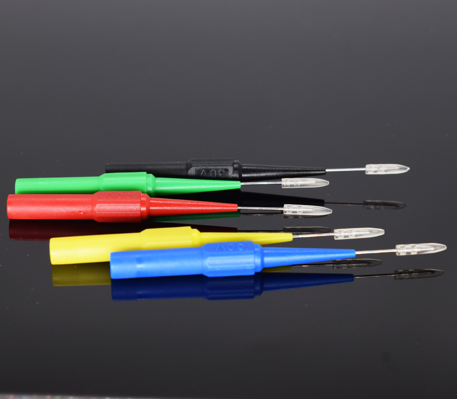 4set 5Color 4mm Female Banana to 0.7mm Tip Insulation Piercing Needle Test Probe