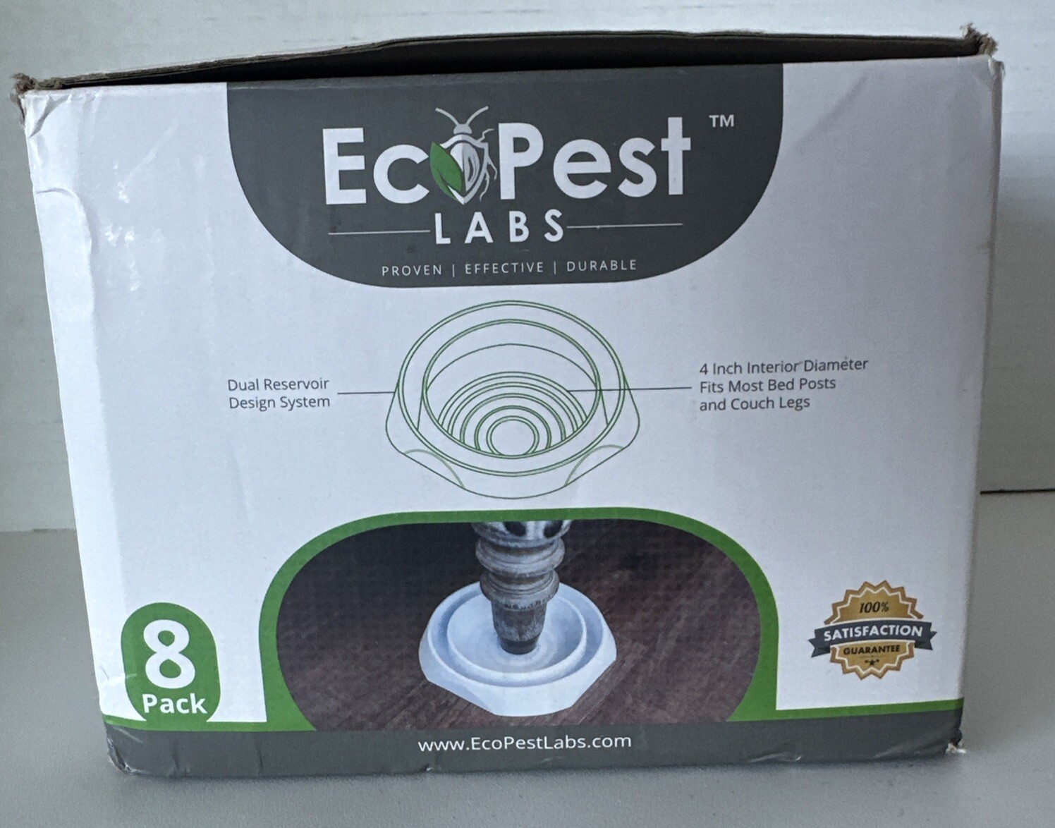 8-Pack EcoPest Bed Bug Blocker Pro Interceptor Traps, Dual Reservoir Design