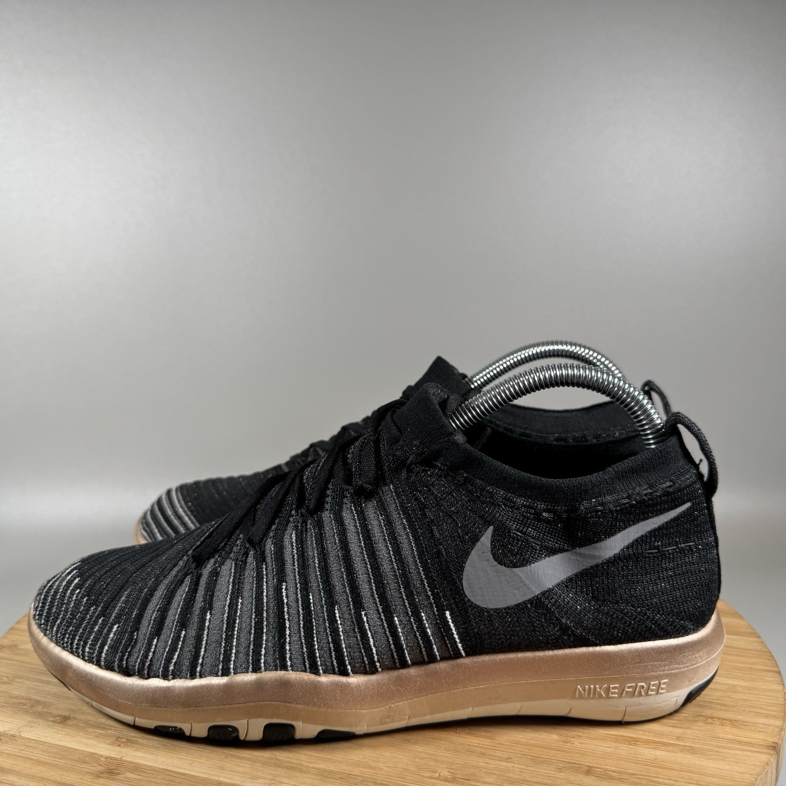 Nike Free Transform Flyknit 833410-005 Shoes Women's 9.5 Black Cool Gray Sneaker