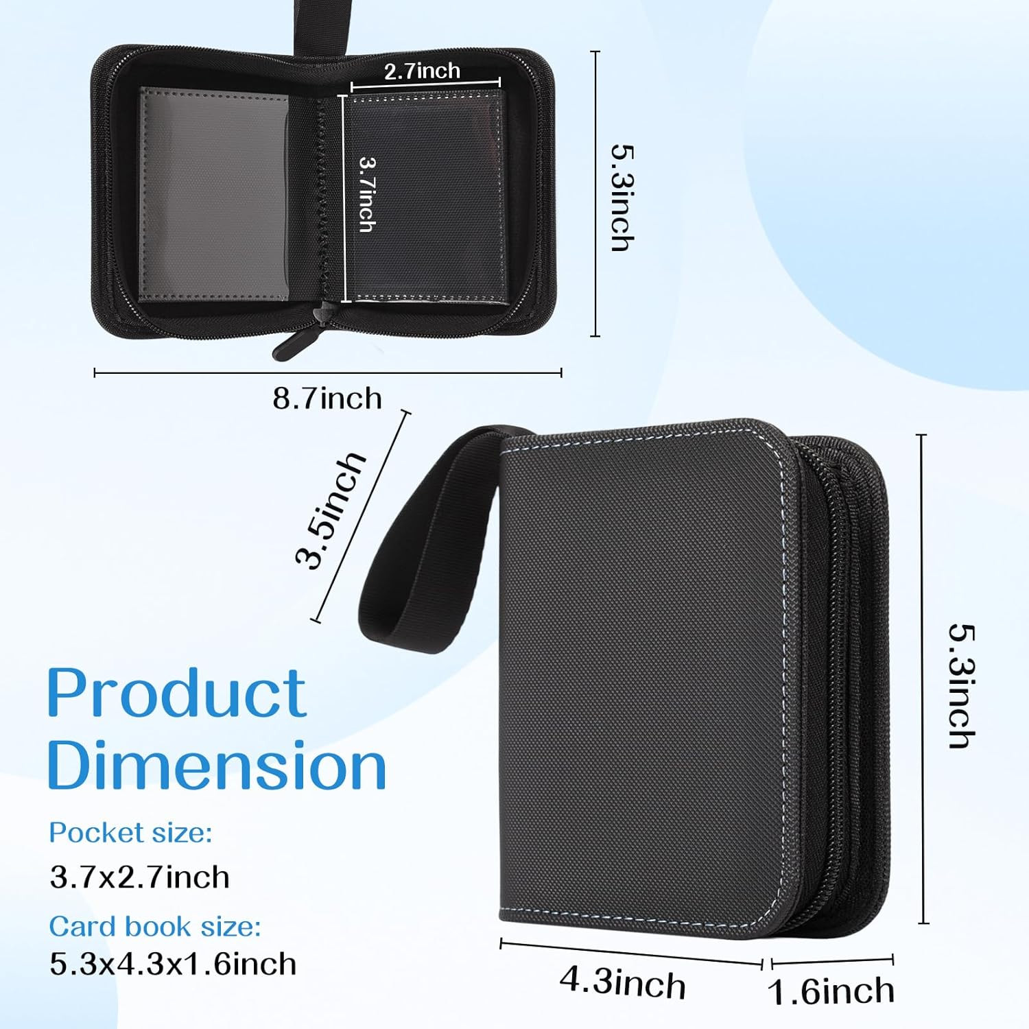 1 Pocket Card Binder Collectible Trading Card Album Single Card Holder...