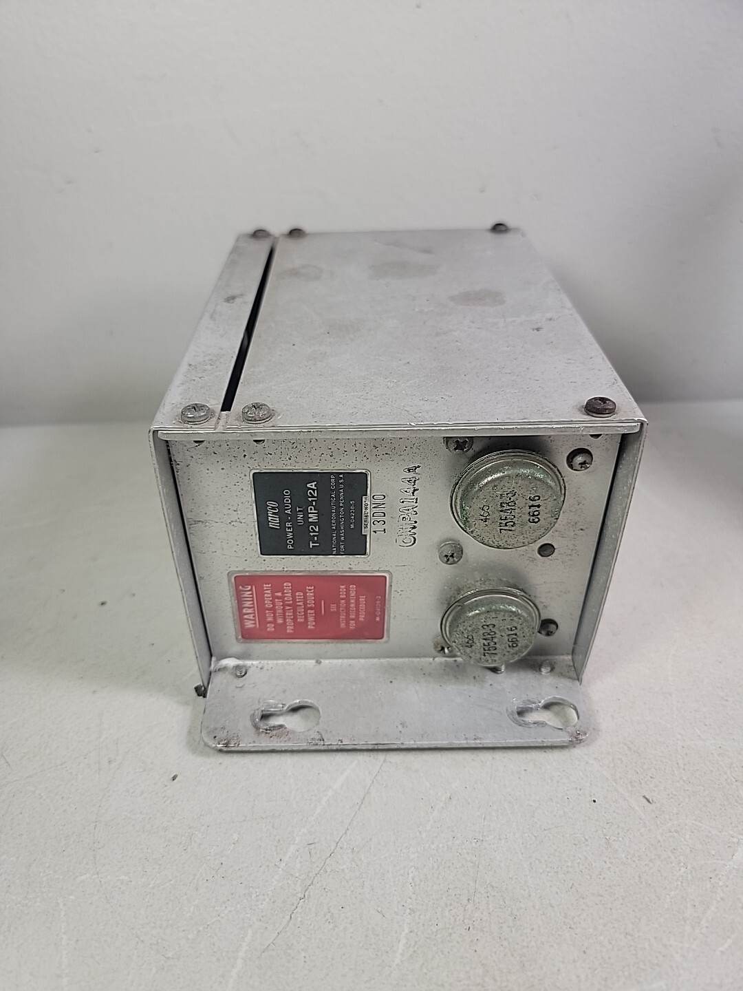 VINTAGE NARCO AVIONICS POWER AUDIO UNIT T-12 MP-12A W/ PICS OF PARTS INSIDE
