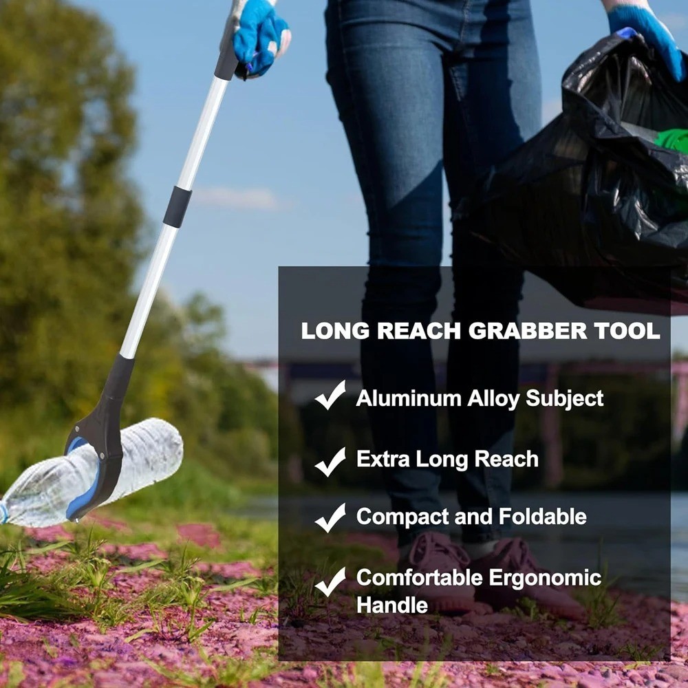 Foldable Grabber Reacher Tool Collapsible Litter Picker Garbage Pickup Stick