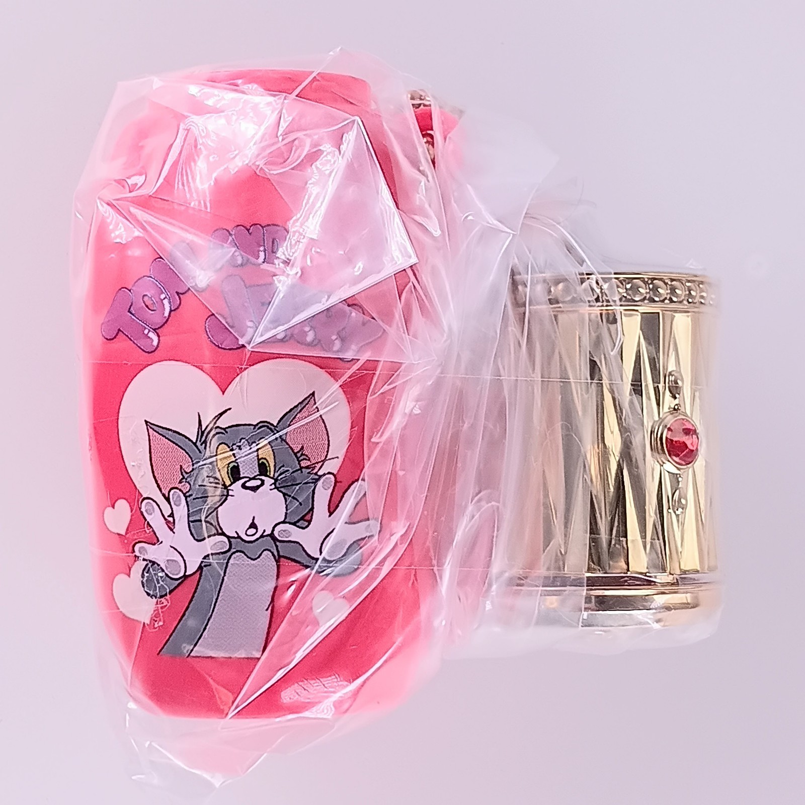 Tom -  Tom and Jerry Capsule Lip Case with Mini Mirror From Japan