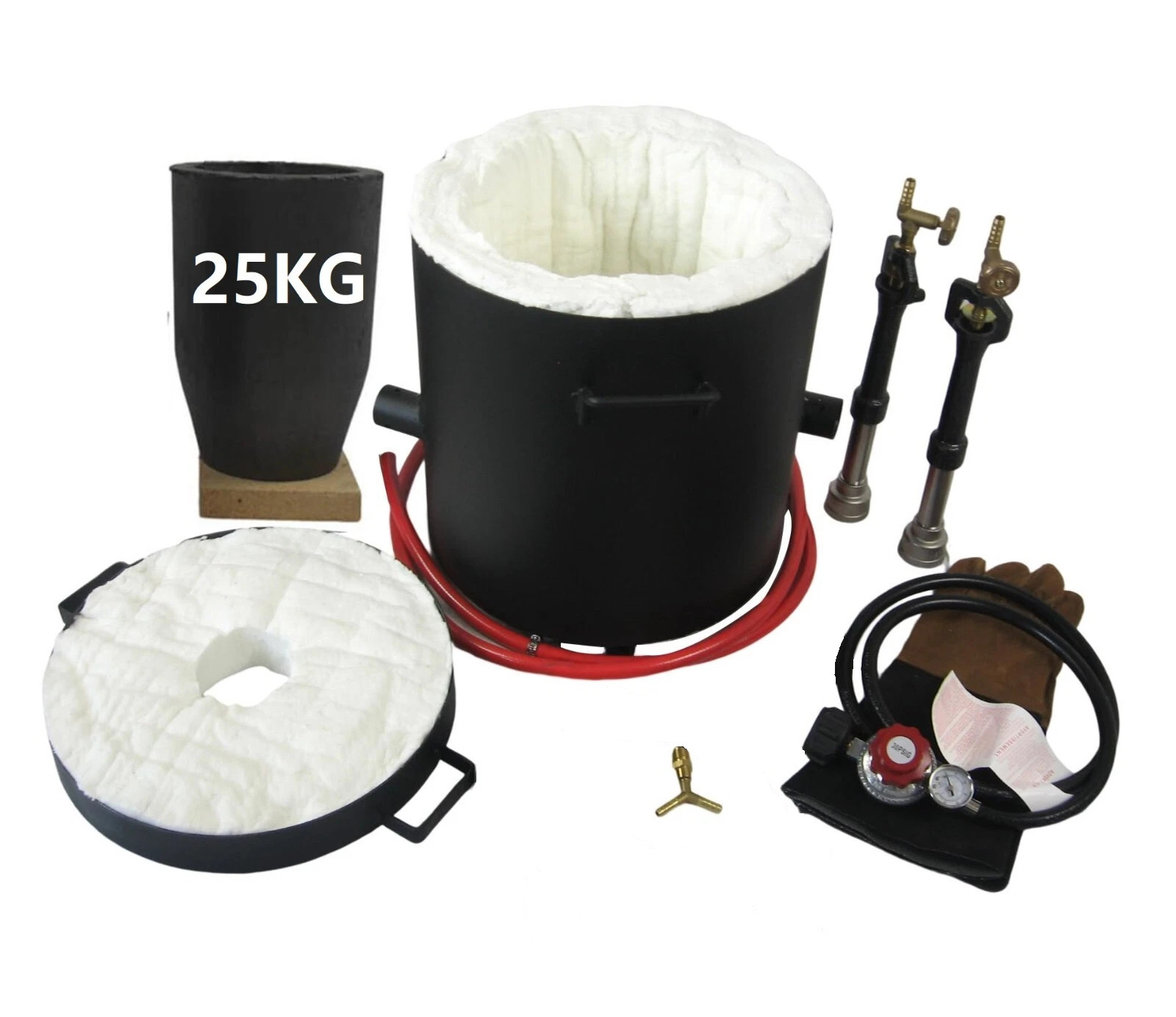 25 KG Large Gas Metal Melting Furnace Dual Propane Smelting Furnace Deluxe Kit