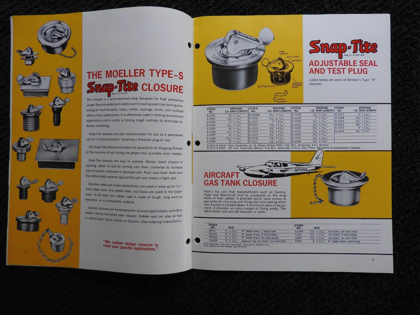 1966 Moeller Manfacturing Co Closures Engineering Catalog/Brochure Greenville MS