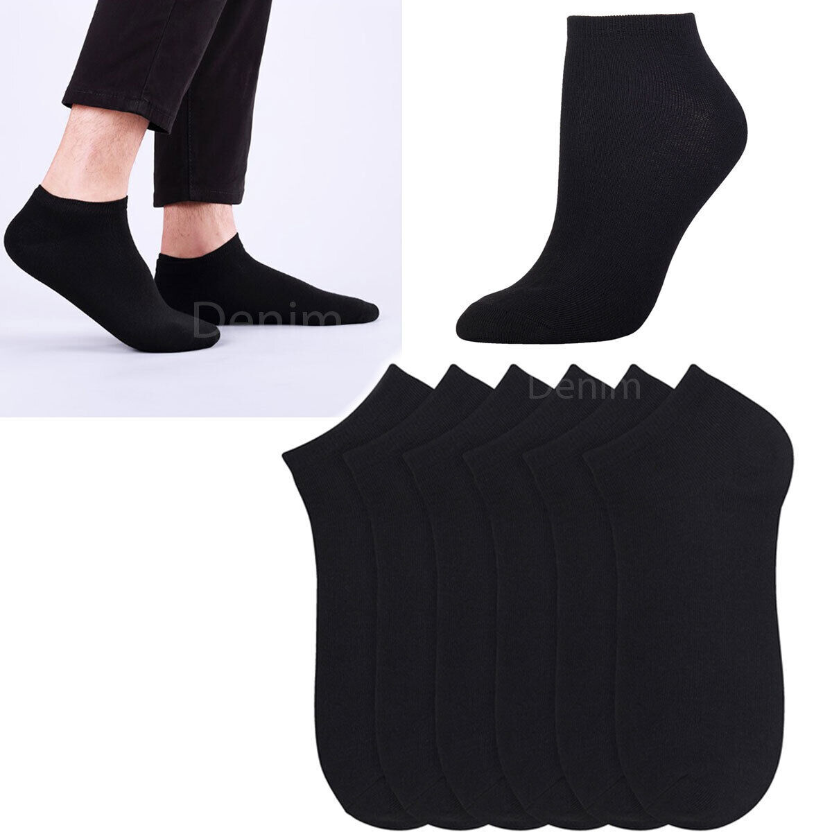 24 Pairs Men Women Ankle Quarter Low Cut Sports Solid Plain Stretchy Socks 6-13