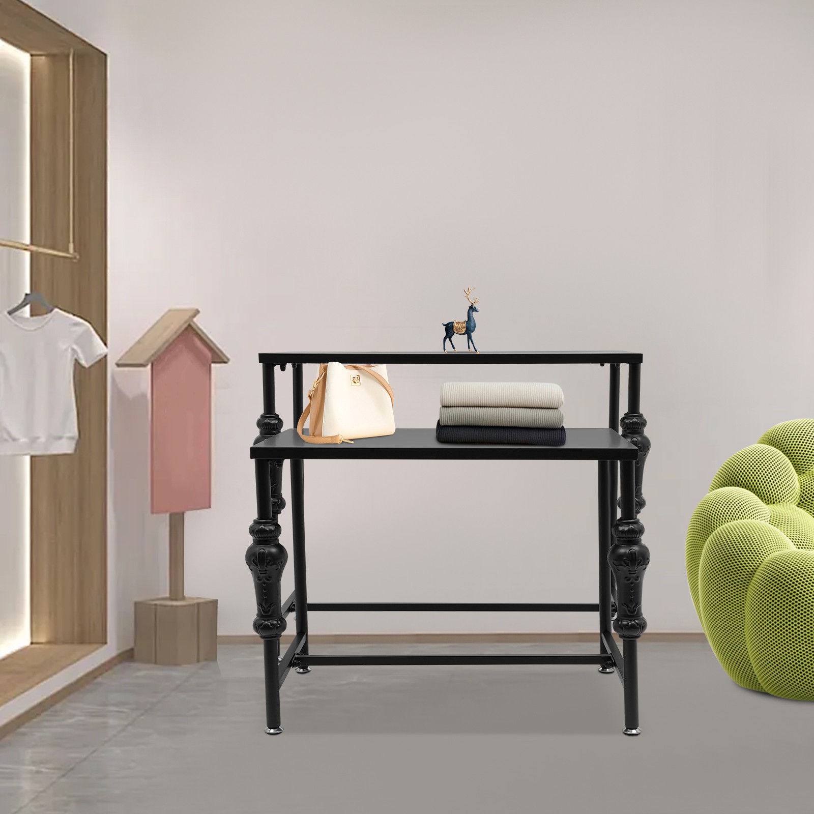 Industrial Retail Table Display Stand Bag Display Rack Shoes Rack Shelves