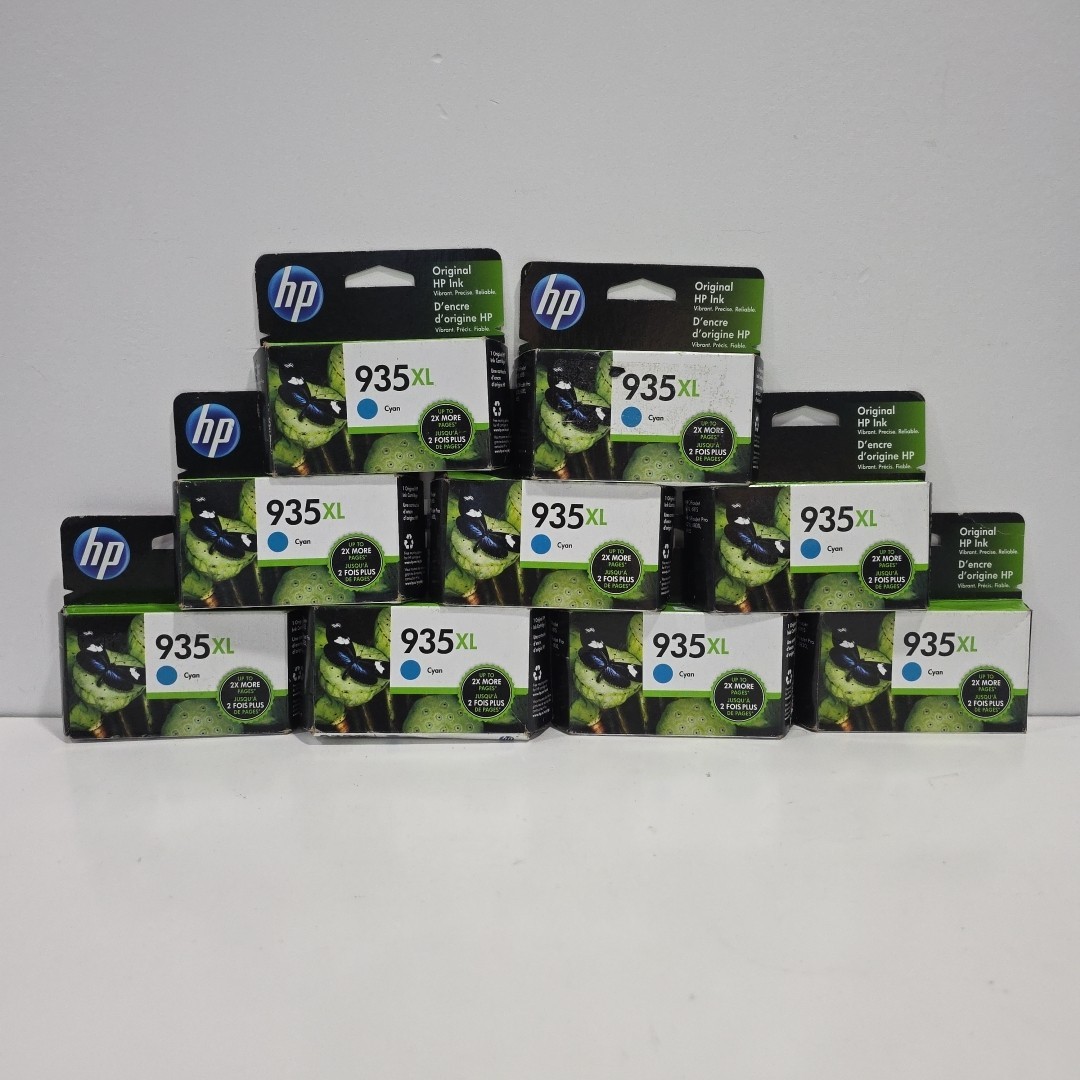 Genuine HP 935XL Lot Of 9 New Ink Cartridges – Cyan – Sealed Expired 2023