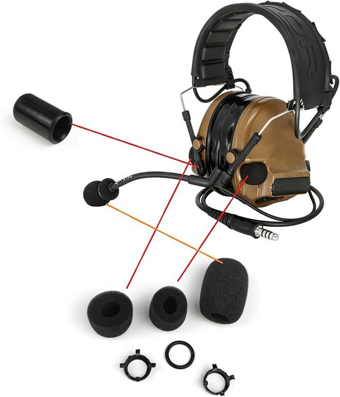 Replacement Foam Windsock Set for Peltor Comtac Headsets