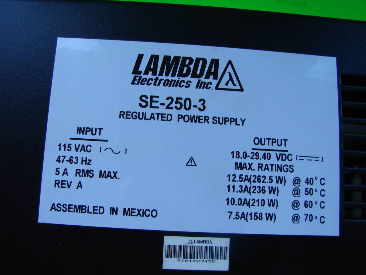 LAMBDA Power Supply SE-250-3 Used #10214