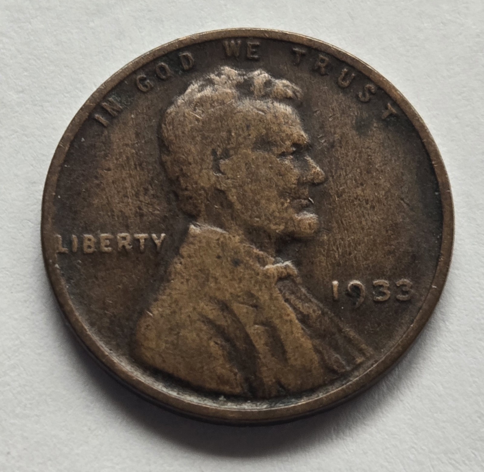 1933 Lincoln Wheat Cent 1c- "Nice Coin" - Free Shipping