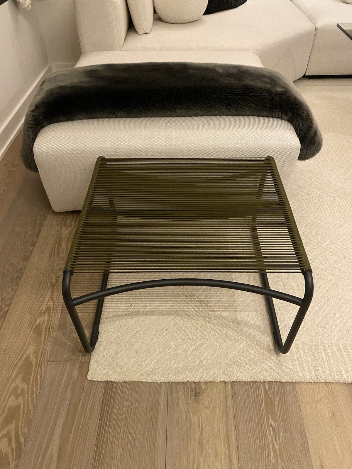 BRAND NEW Roda Italian Harp Ottoman (Indoor or Outdoor). Retail Price is $1,015
