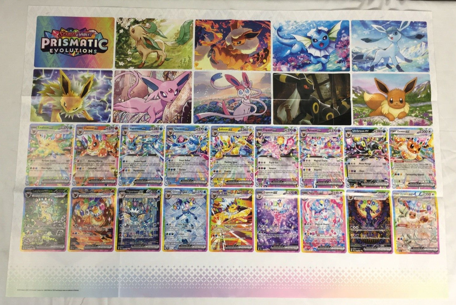 Pokemon TCG - Prismatic Evolutions - Eeveelution Poster- NEW