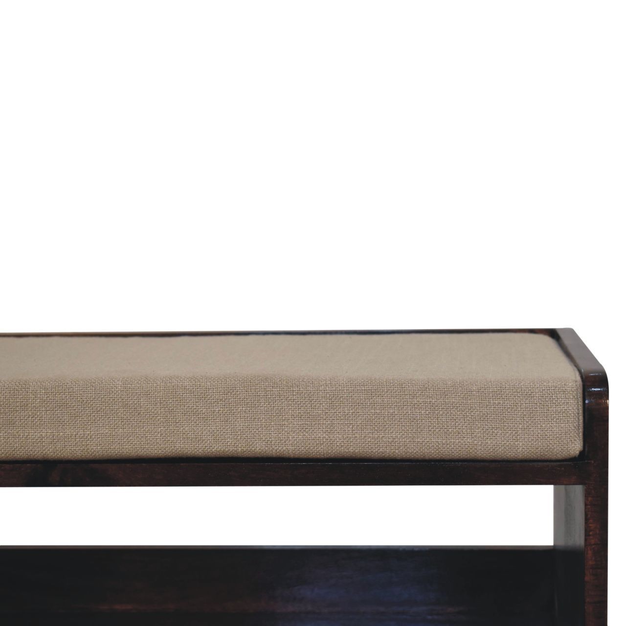 California Walnut Mud Linen Bench
