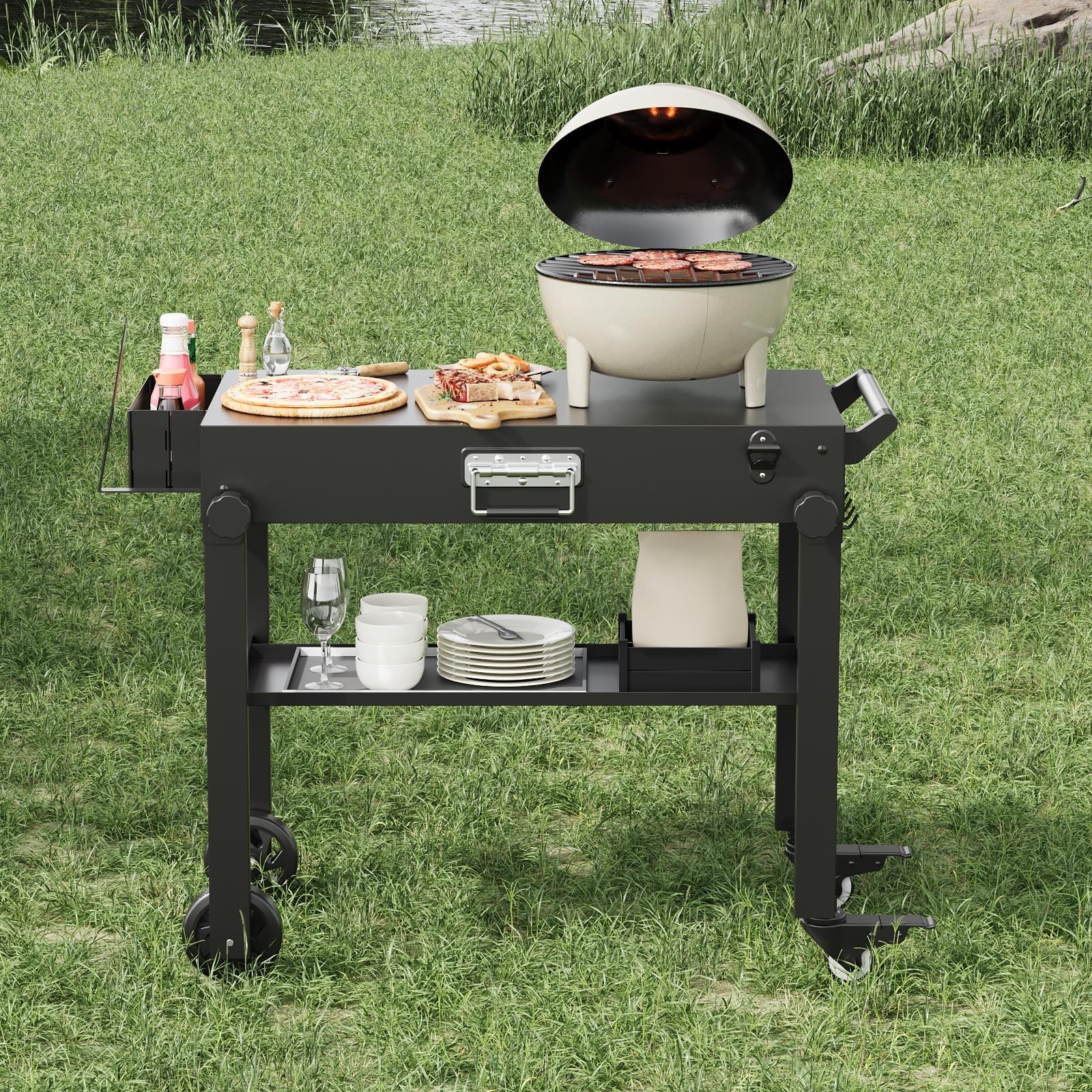Outdoor Grill Cart Foldable Blackstone Griddle Stand for 17" & 22" Griddle Grill