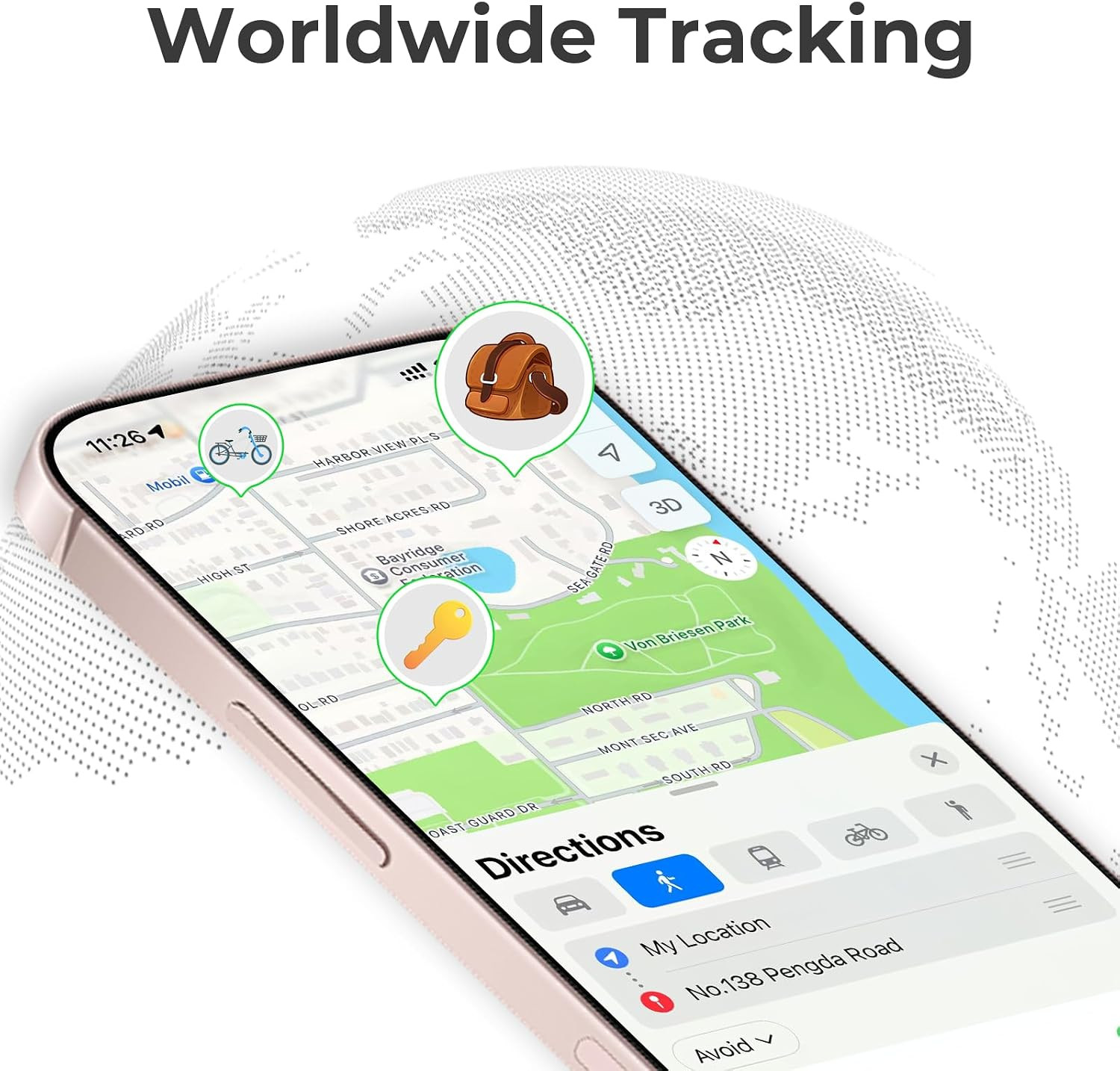 Tracker Tags-4 Pack(Ios Only), Ltem Finder Smart Tag Set Black | IP67 Waterproof