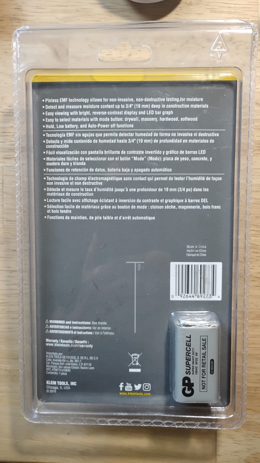 Klein Tools ET140 Pinless Moisture Meter New In Sealed Packaging