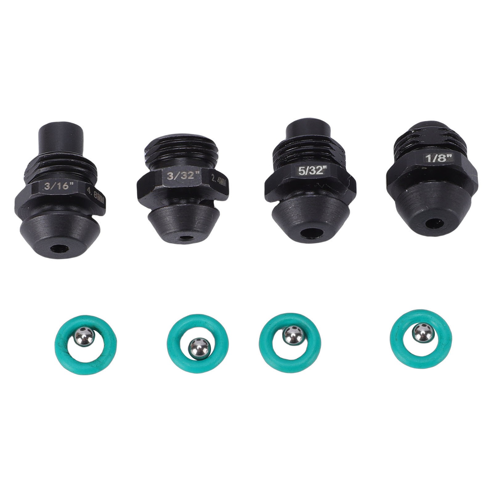 4pc Rivet Gun Nose Pieces 3/32in 1/8in 5/32in 3/16in 48-54-0100RP