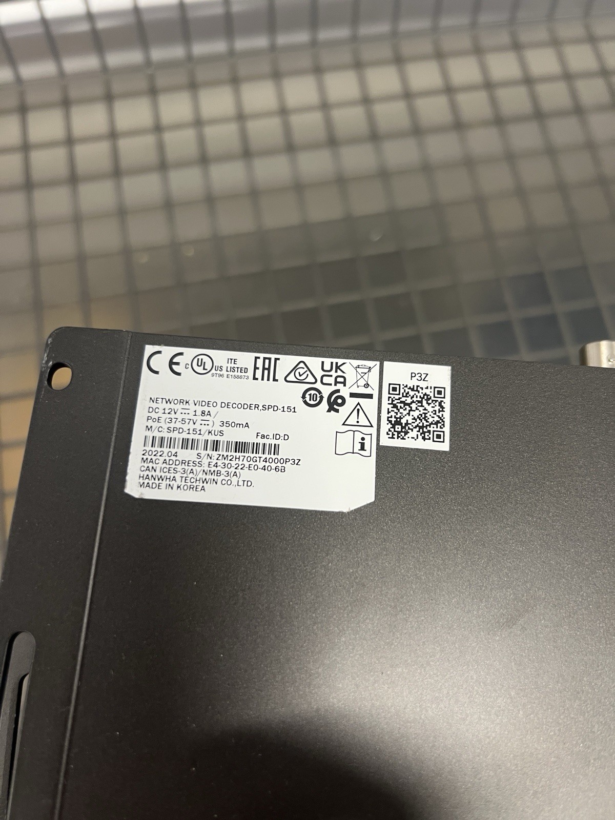 WISENET SPD-151 Network Video Decoder 4K