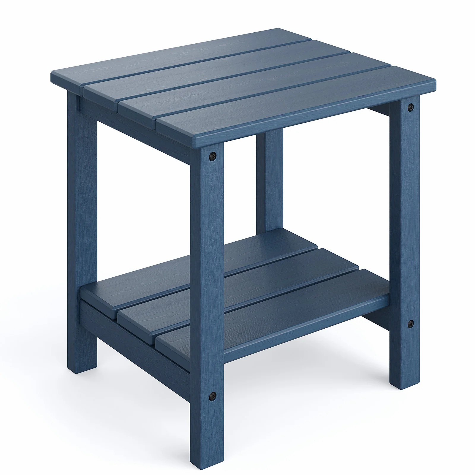 Garvee Adirondack Side Table 2Tier HDPE 18" All Weather Patio Pool Backyard Navy