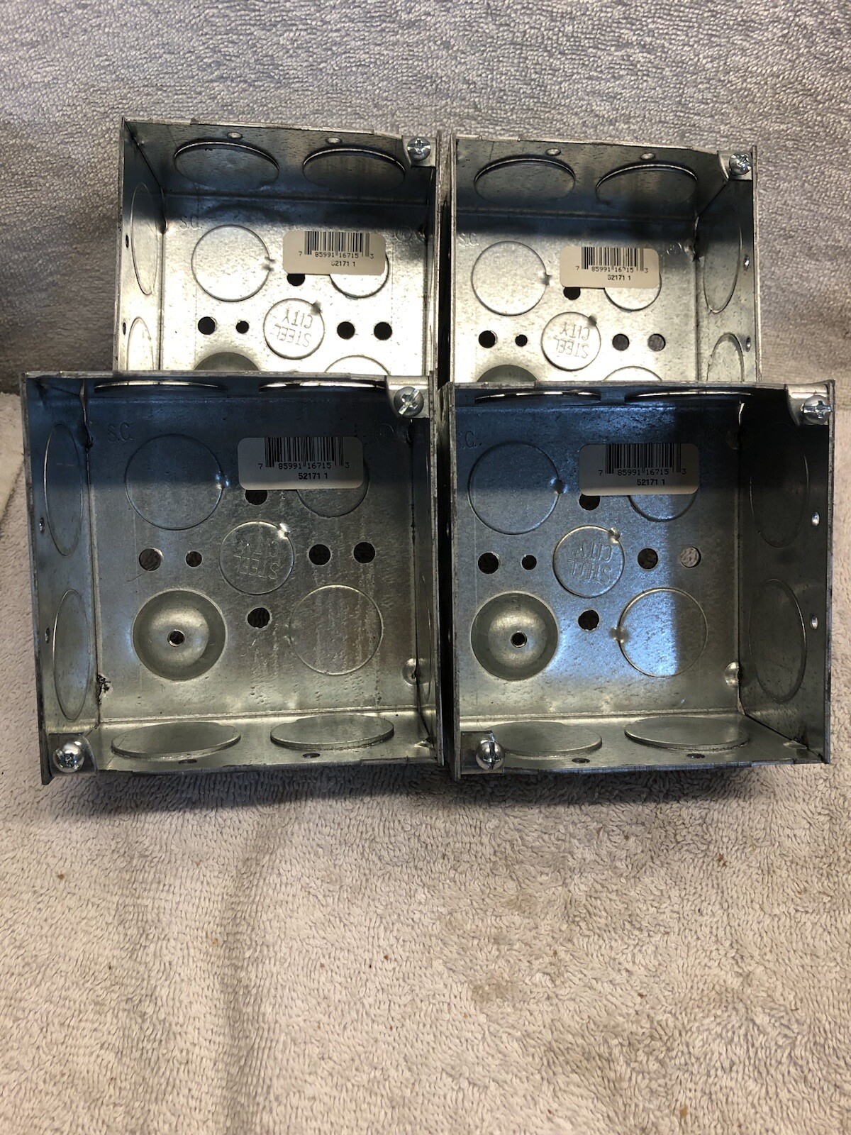 Lot of 4 Steel City Square Box Steel 4-In 521711 (3749)