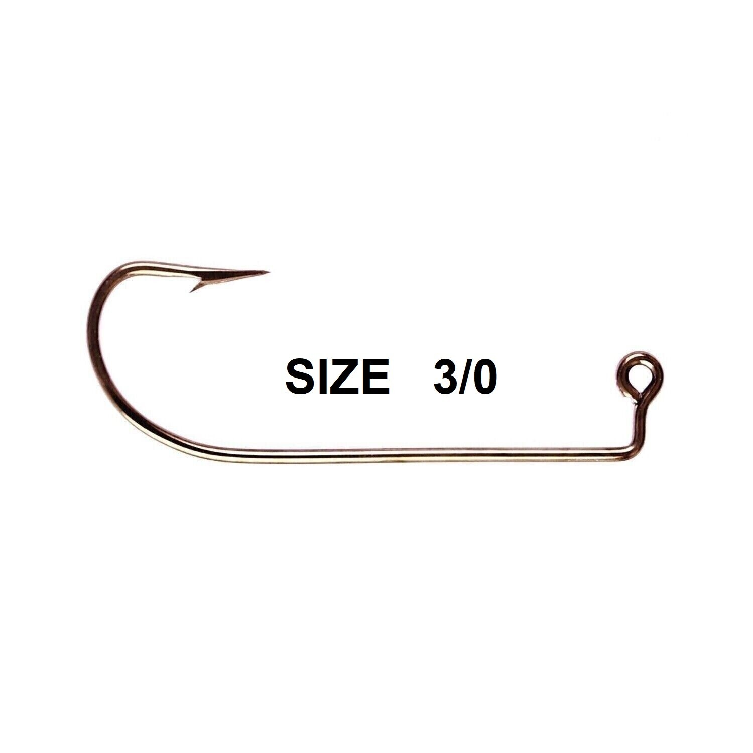 100 Eagle Claw 570 Size 3/0 Bronze Aberdeen 90° Jig Mold Fish Hooks