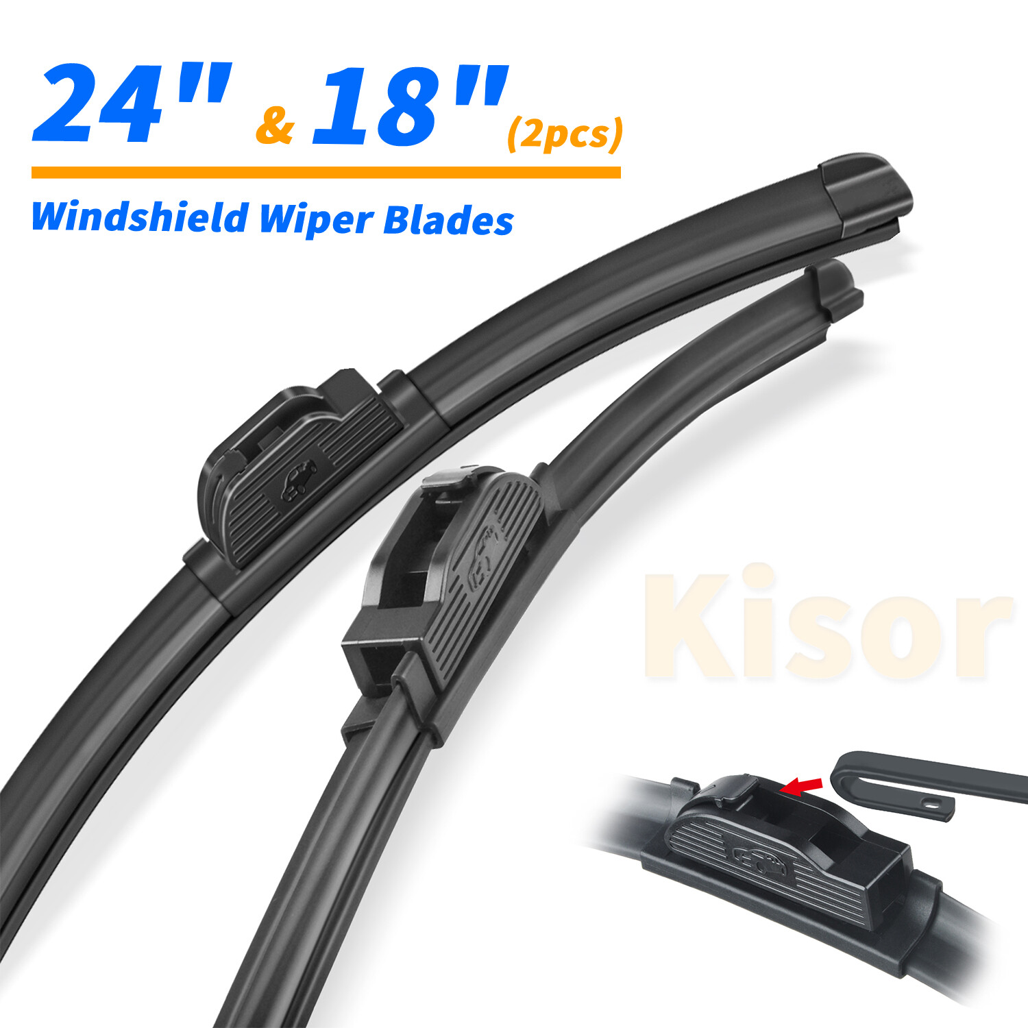 Kisor 24"+18" Windshield Wiper Blades Fit For Chevrolet Cruze Limited 2016 2PACK