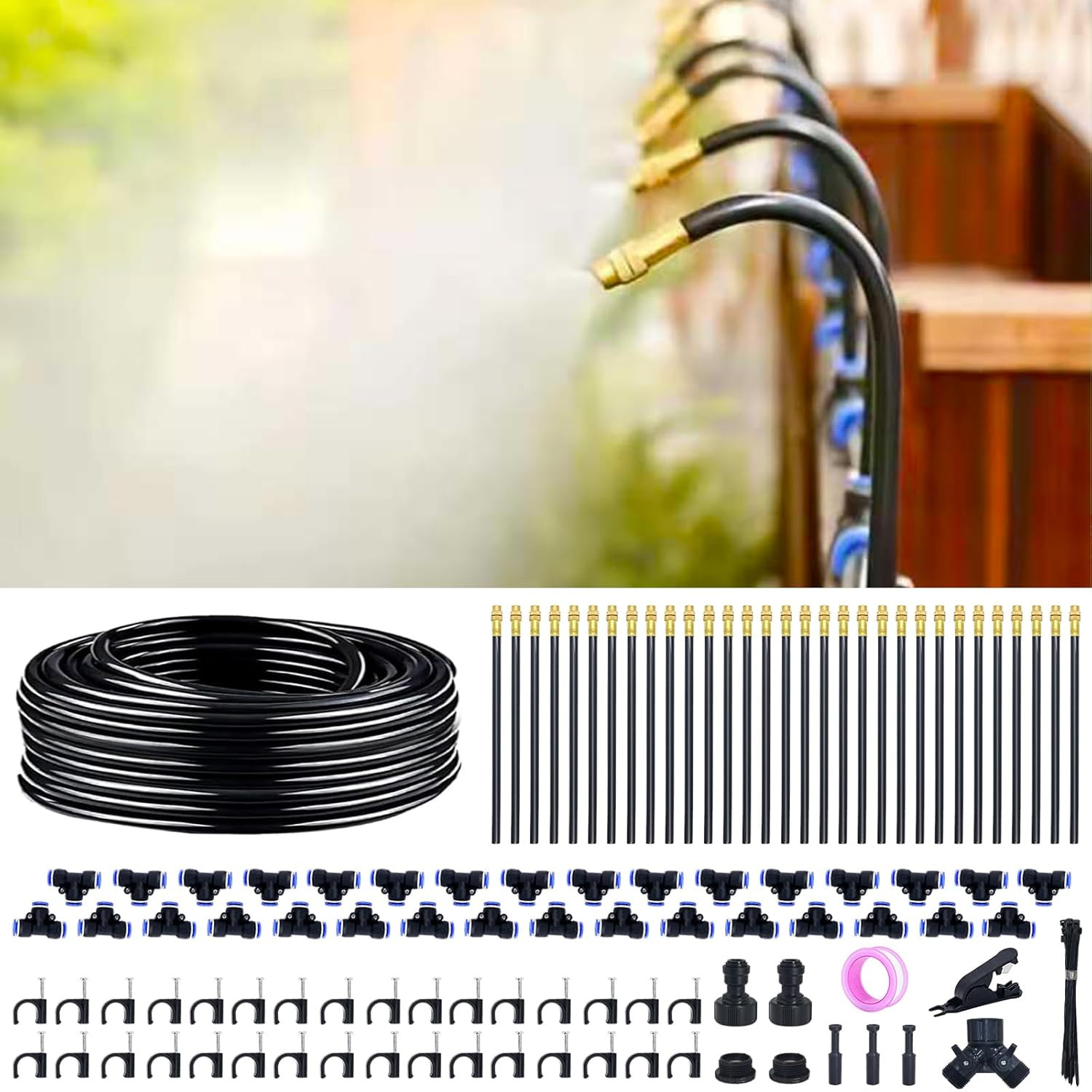 Thiswing 360° Adjustable Drip Irrigation System - 100 FT Garden Watering System