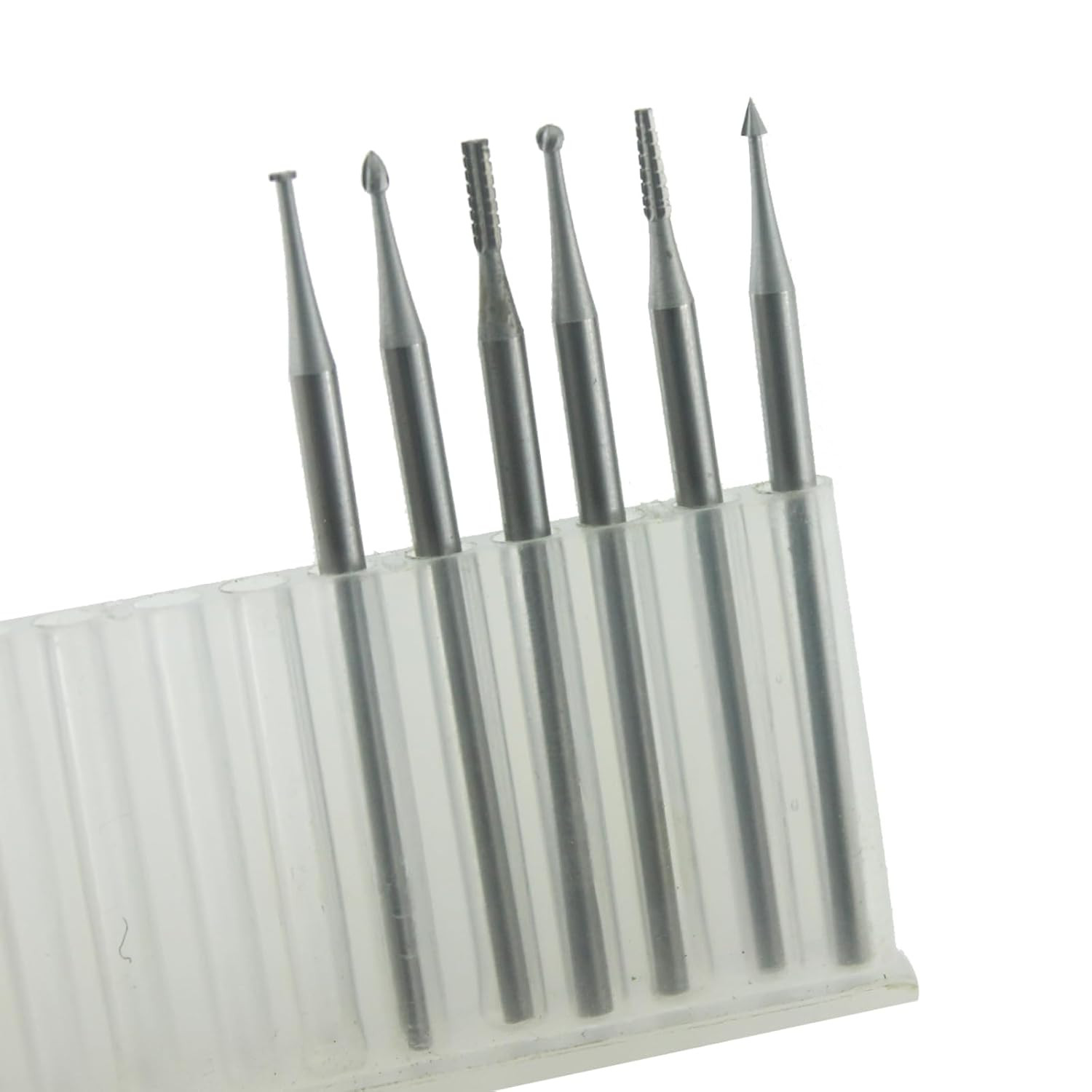 6 Pcs 3/32 Inch Shank Tungsten Steel Engraving Router Bits, Olive Amber Carving