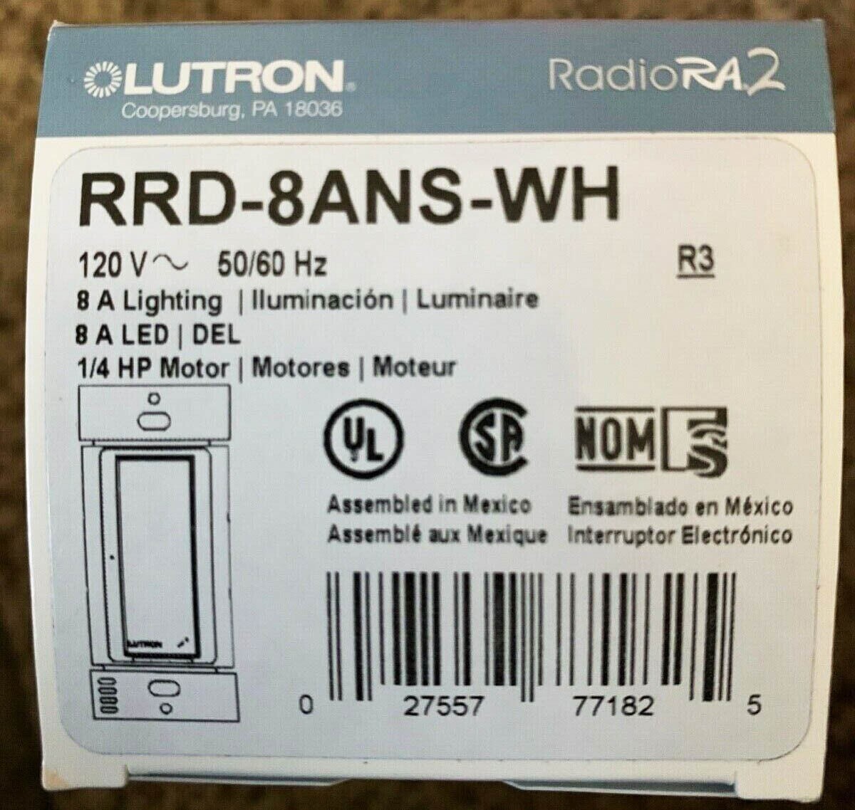 Lutron RRD-8ANS-WH Radio Ra2 RadioRA RA Switch - NEW in BOX - SHIPS SAME DAY