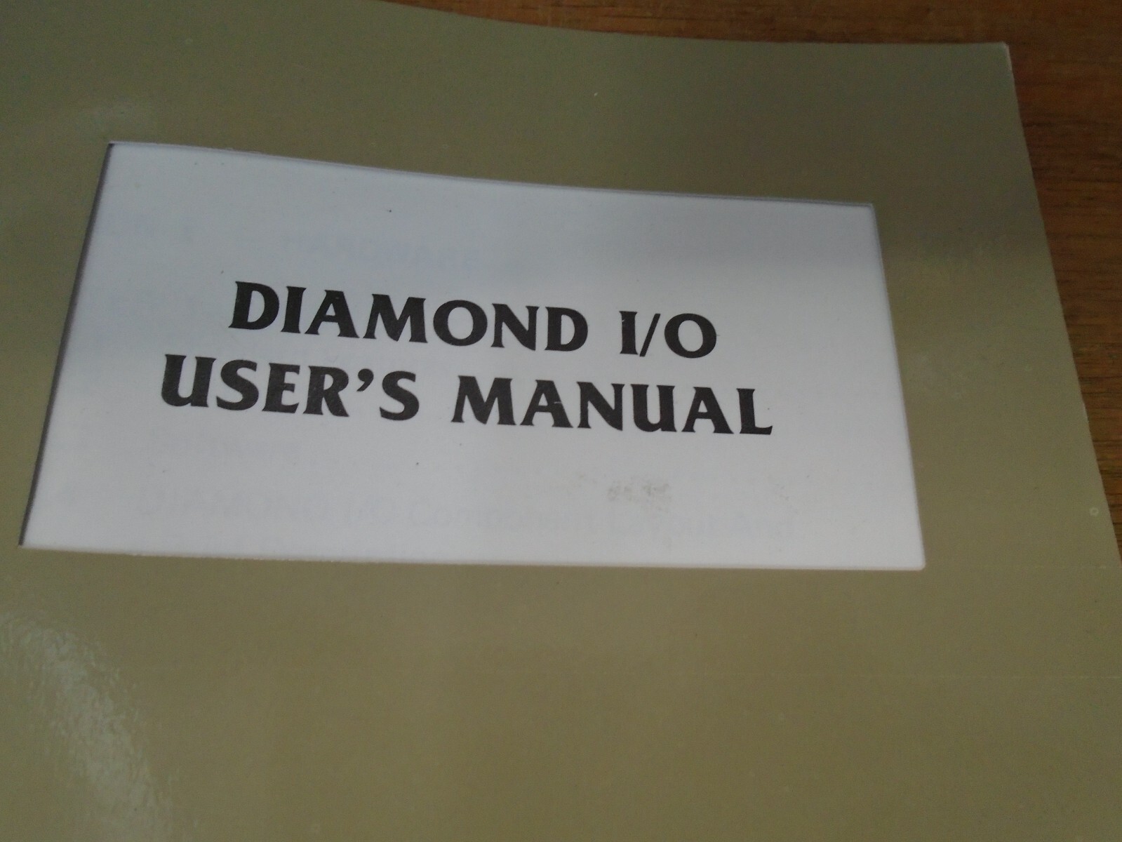 Diamond I/O User's Manual Guide 41 Page Booklet