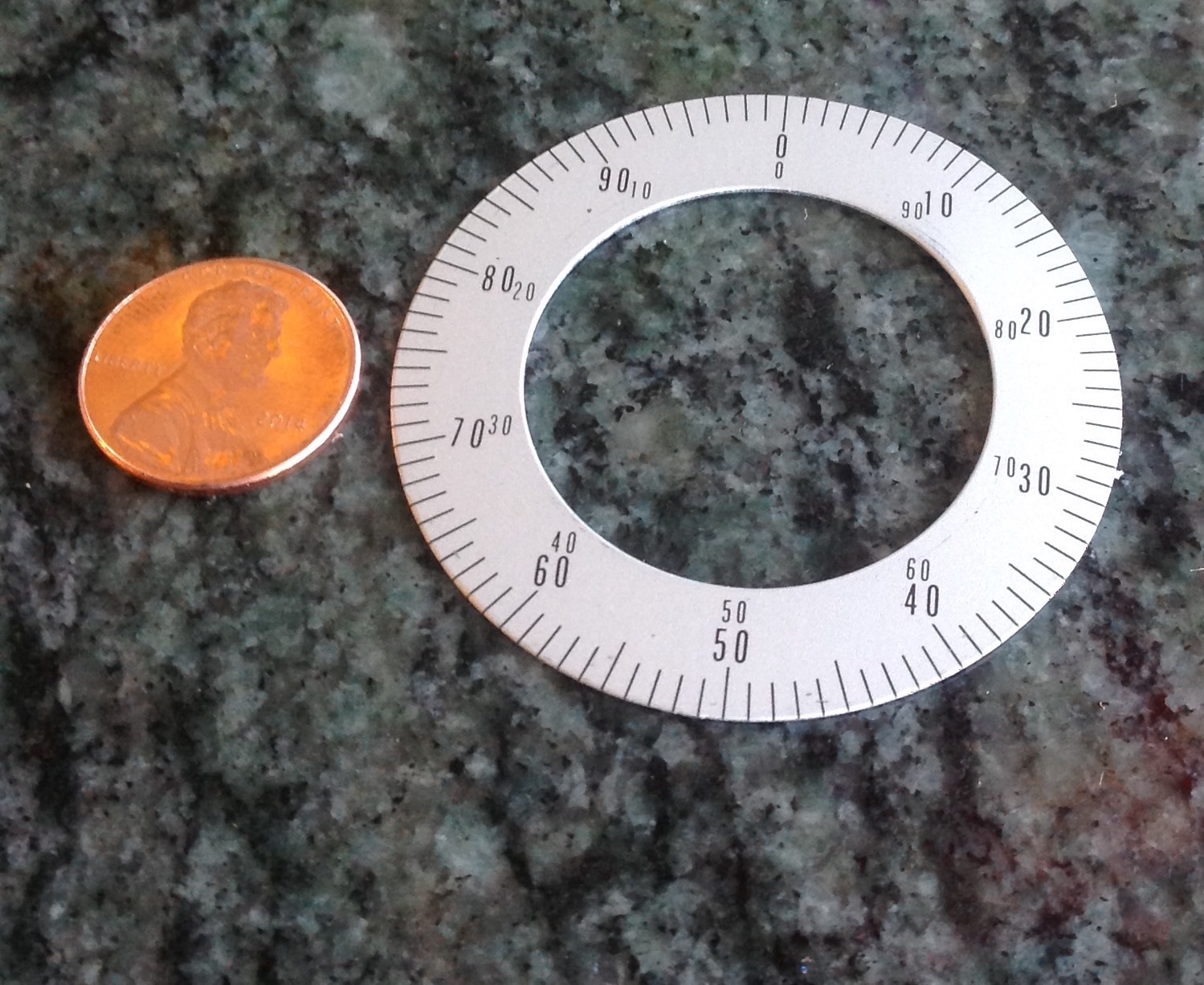 mitutoyo aluminum dial face  101076  new  part 0 to 50 59 to 0 2 inch x 1.29