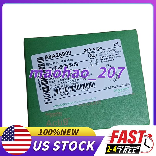 Schneider A9A26909 New Auxiliary Contact New Sealed Free Shipping