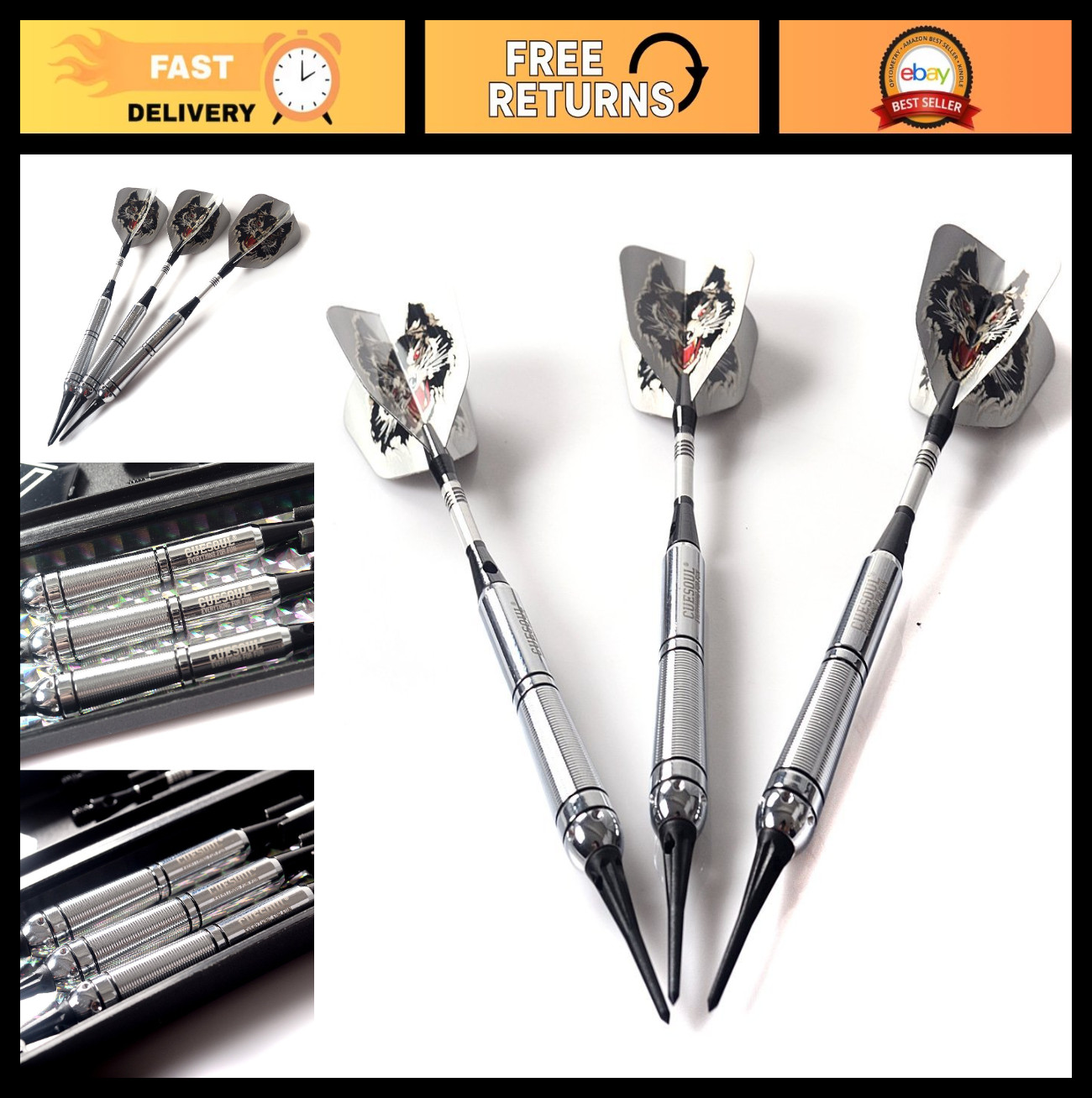 Soft Tip Darts Set with Dart Case - 18g Plastic Tips for Indoor Games & Tourname