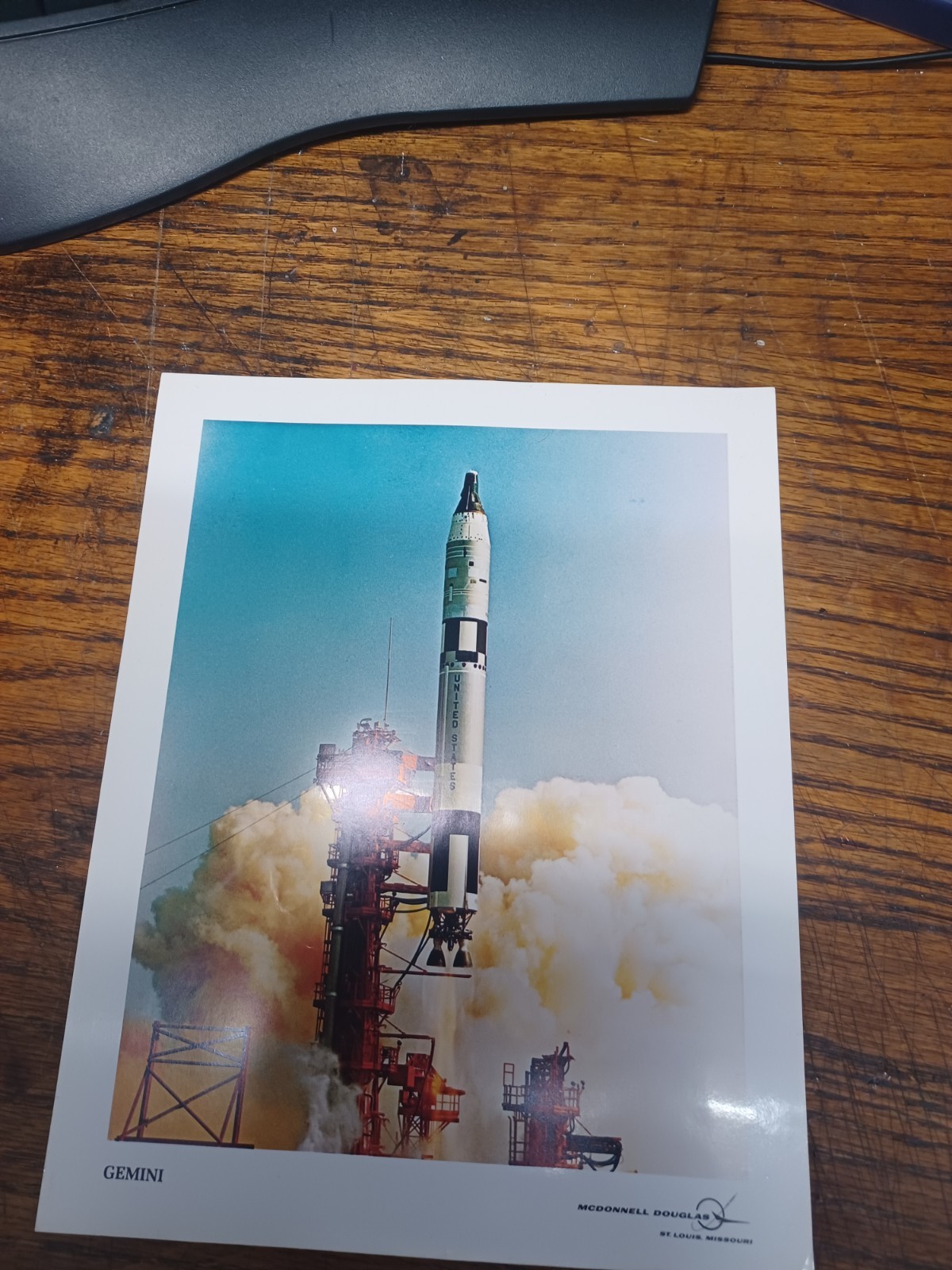 Gemini Launch Photo Color NASA With Back Details