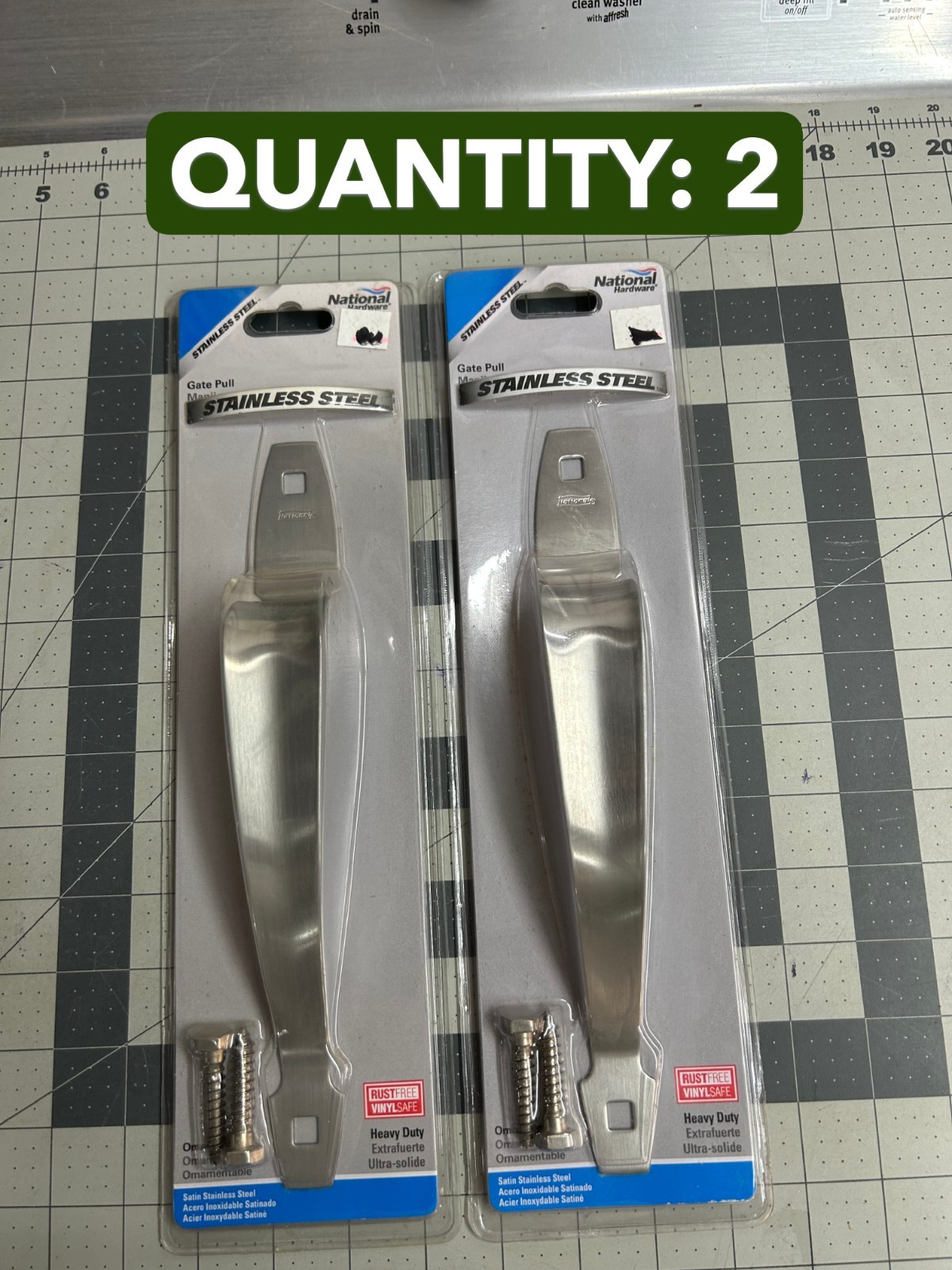 NEW 2-pack LOT National Hardware N342-709 V9 Ornamental Pull Stainless Steel