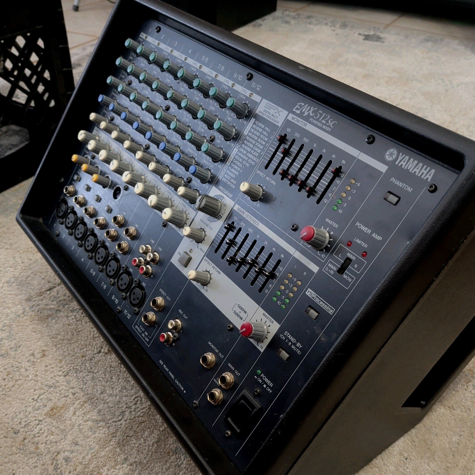 Yamaha EMX512SC 12 Channel 500 Watt Powered Mixer. Powers On. Not Tested