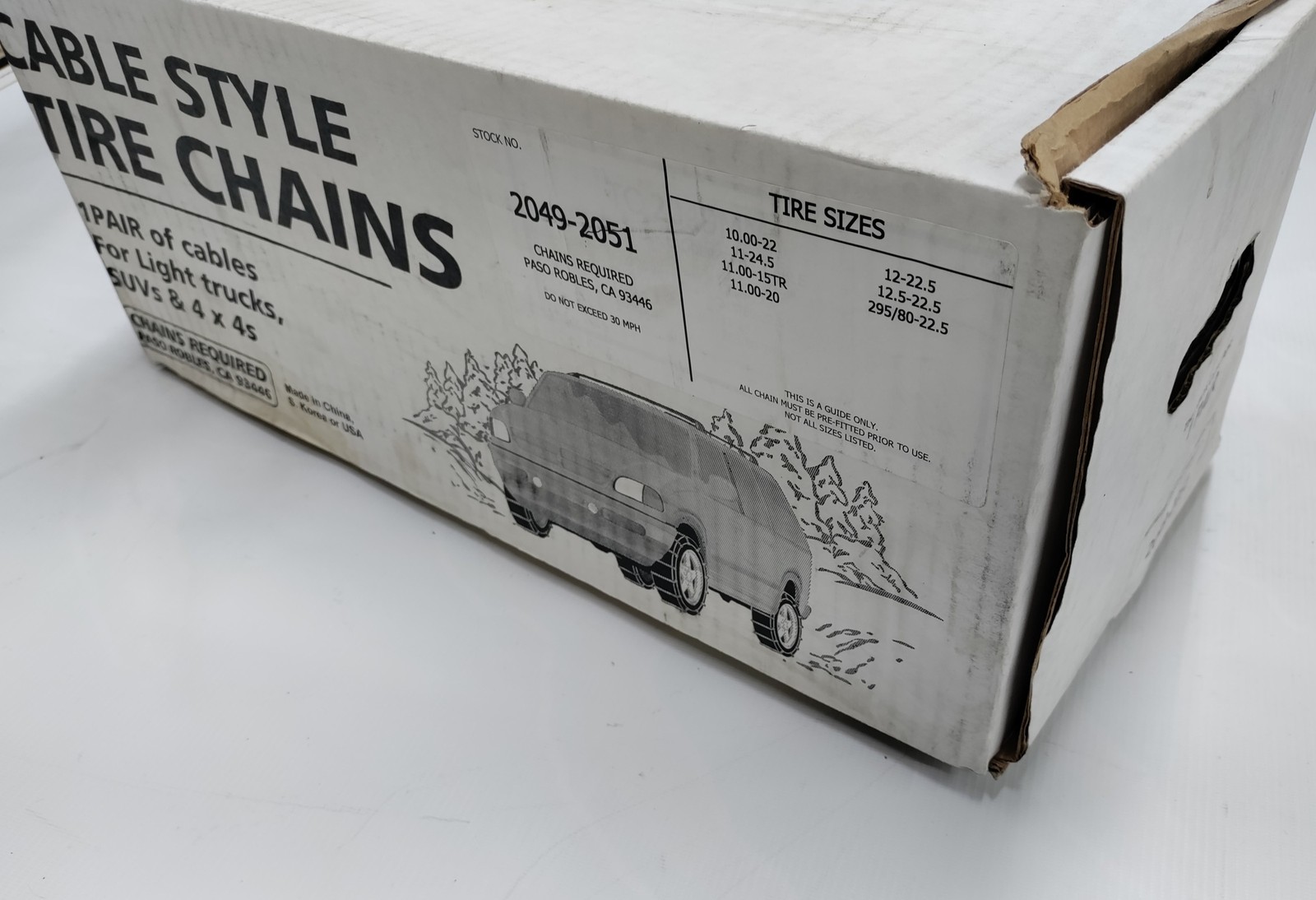 Cable Tire Chains - 113" x 17" Chains Required 2049-2051