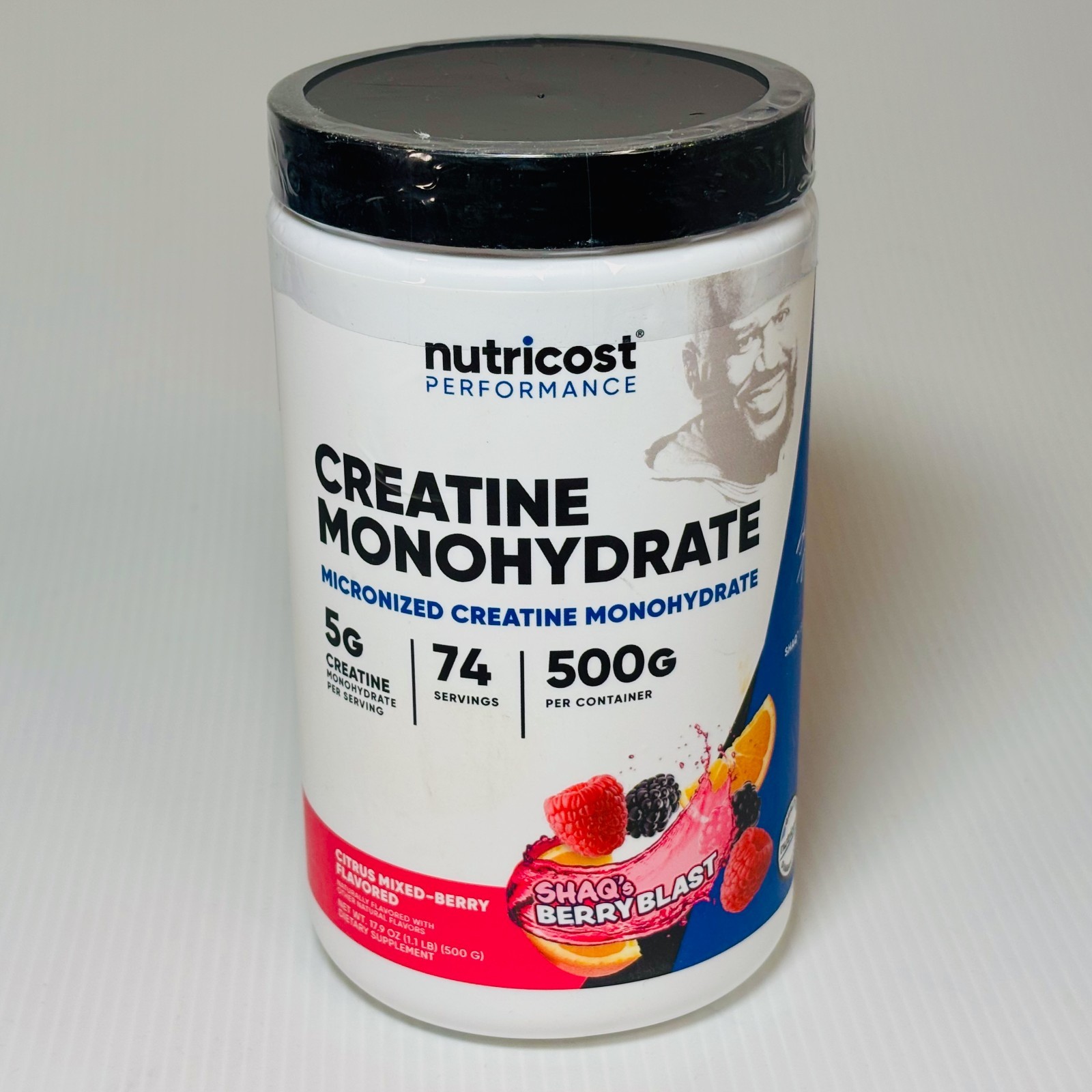 Nutricost Creatine Monohydrate Powder Shaq Shaquille Oneal Berry Blast 500 Grams