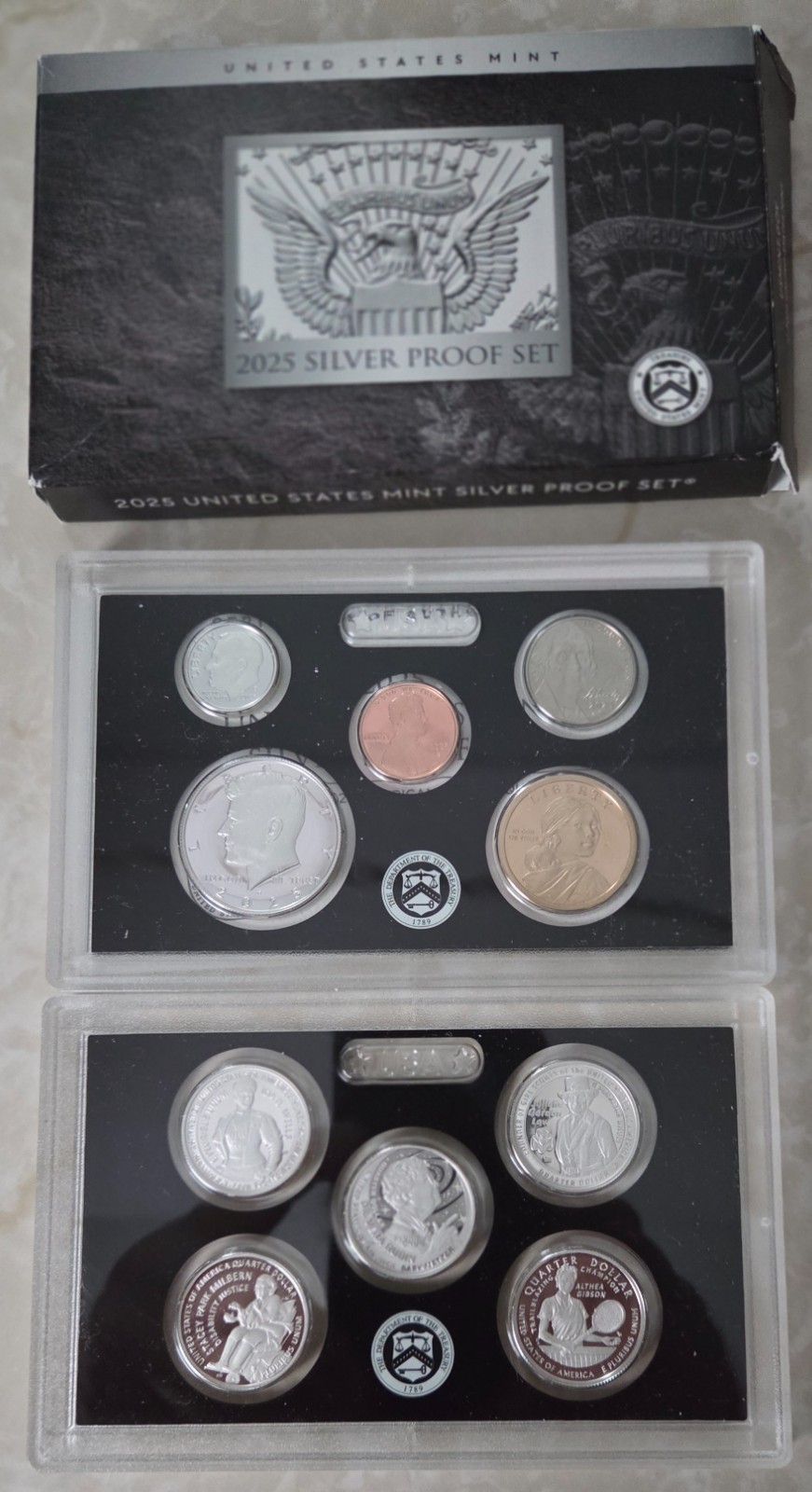 2025 US United States Mint Silver Proof 10 Coin Set 25RH S LAST PENNY + QUARTERS