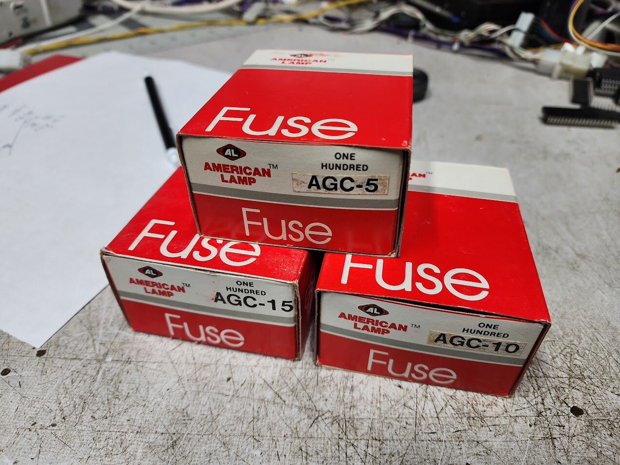 AGC-5 AGC-10 AGC-15 Fast Blow Glass Fuses 1 box of each