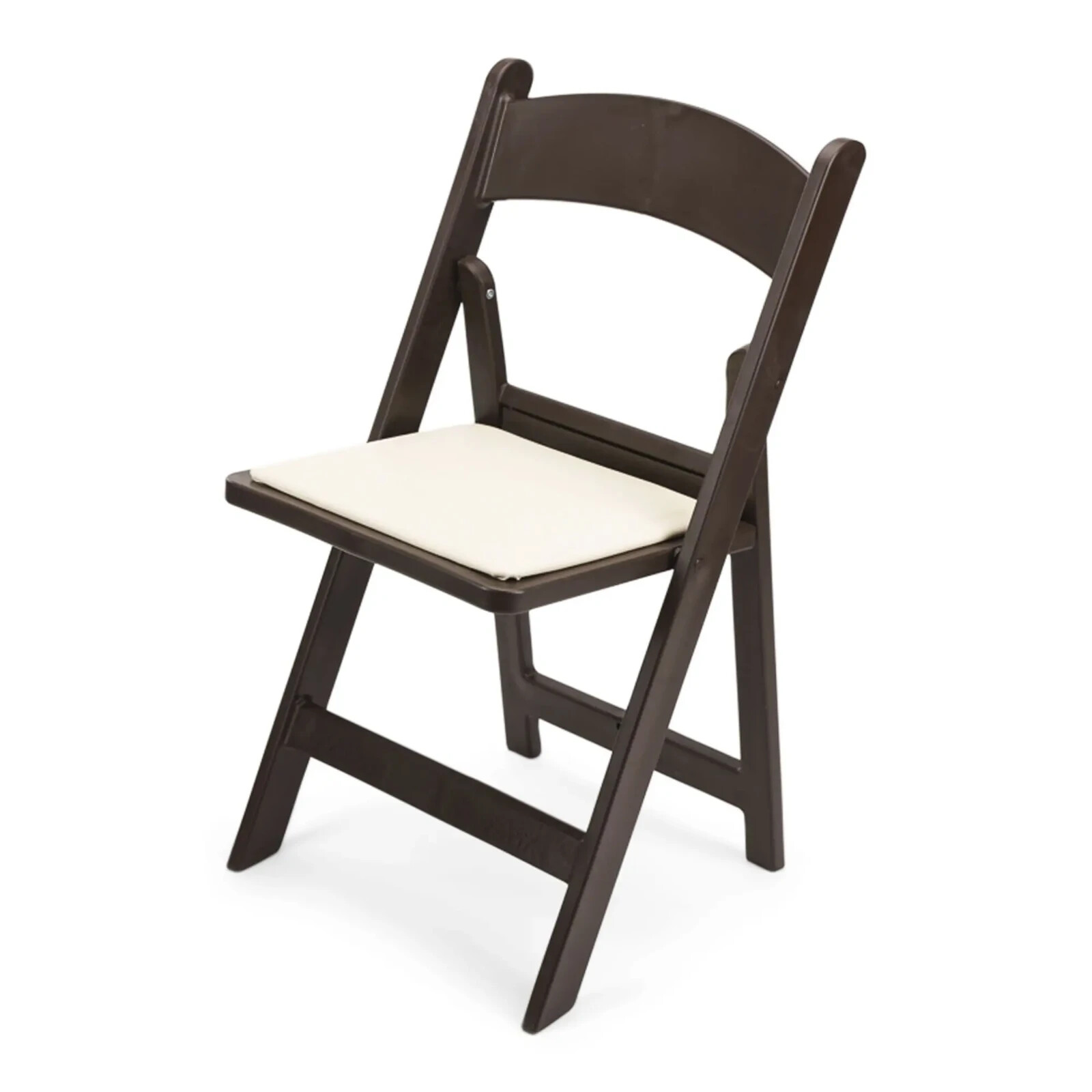 50 PACK  Dark Brown Resin Folding Chair with Black Vinyl Padded Seat